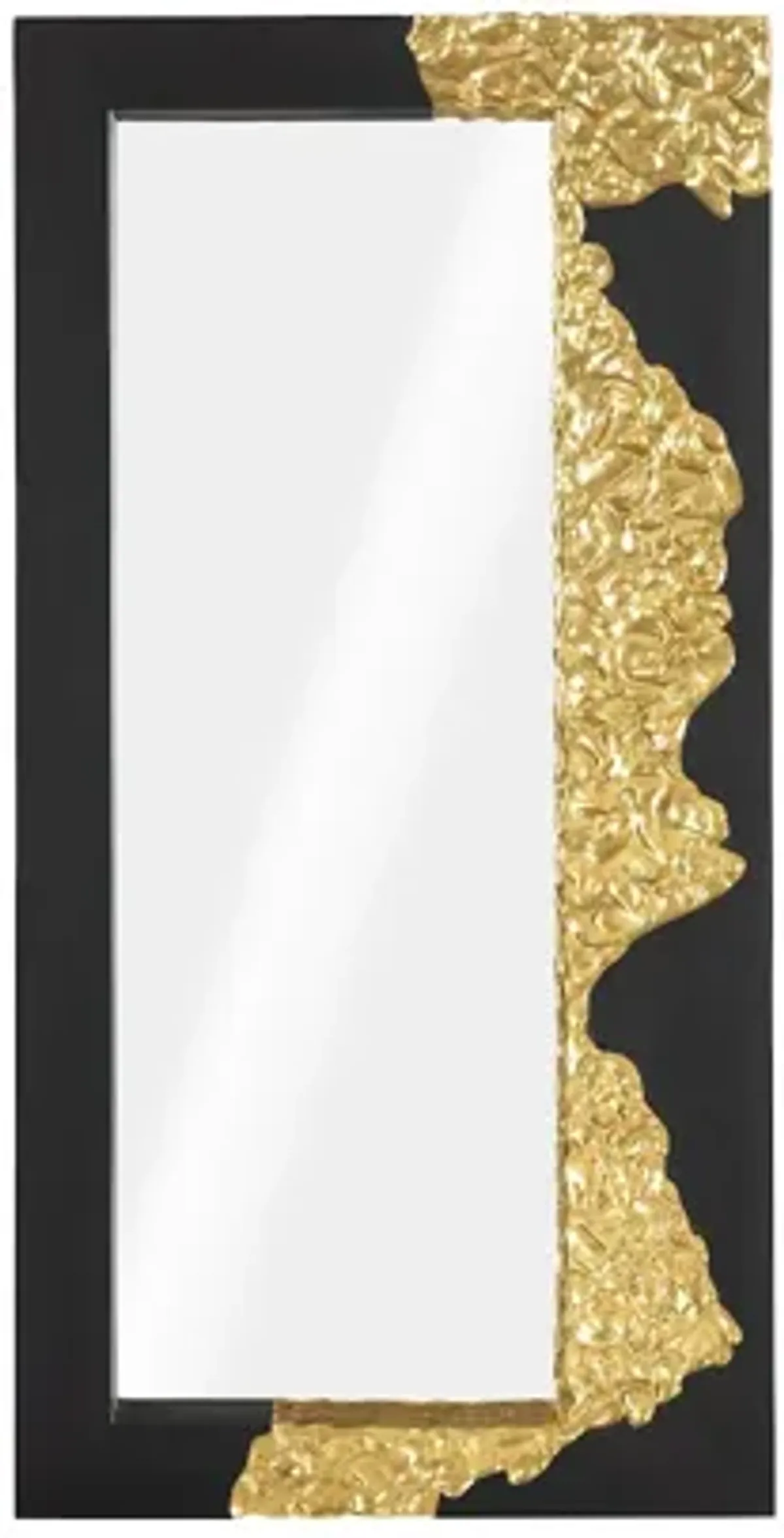 Mercury Mirror, Rectangle, Black, Gold Leaf