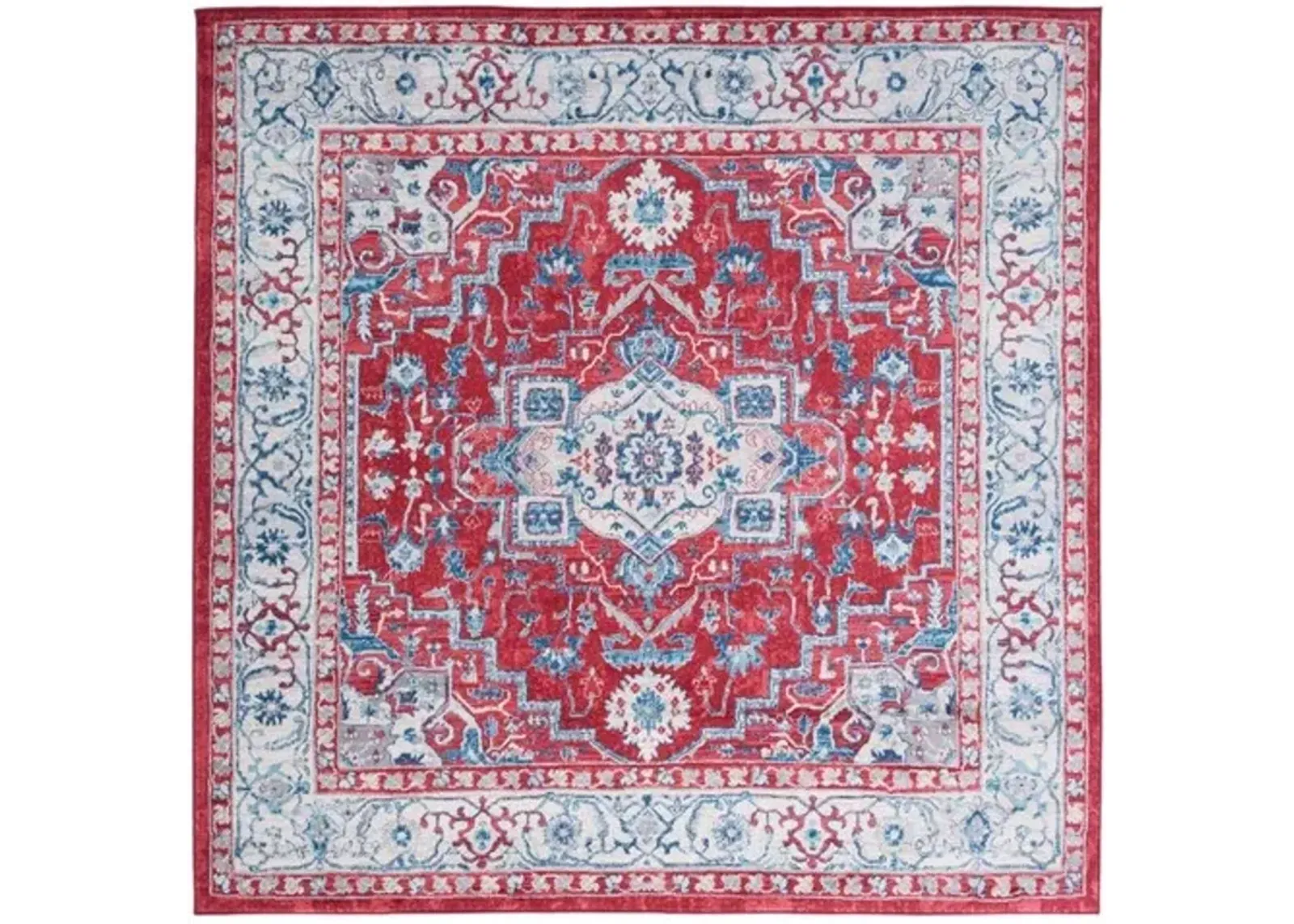 Brentwood 851 Red / Beige 6'-7" X 6'-7" Square Square Powerloomed Rug