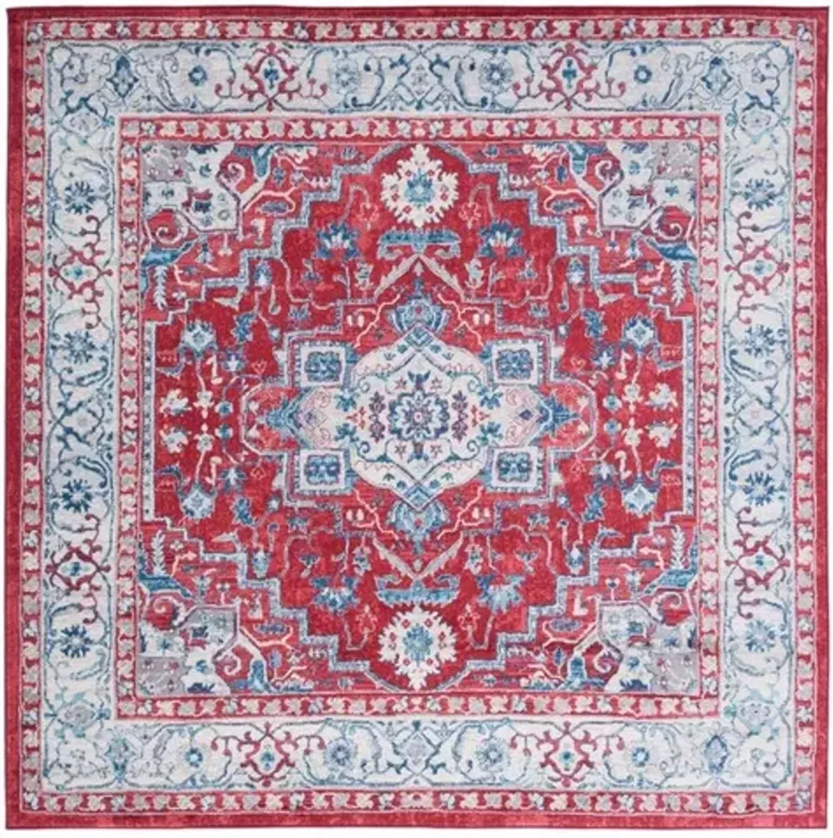 Brentwood 851 Red / Beige 6'-7" X 6'-7" Square Square Powerloomed Rug