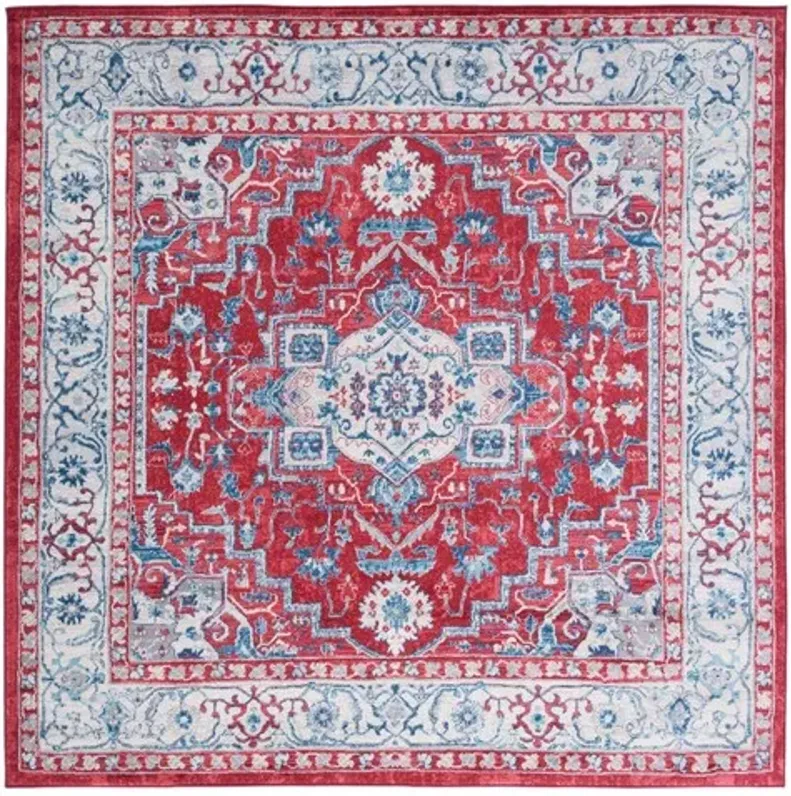 Brentwood 851 Red / Beige 6'-7" X 6'-7" Square Square Powerloomed Rug