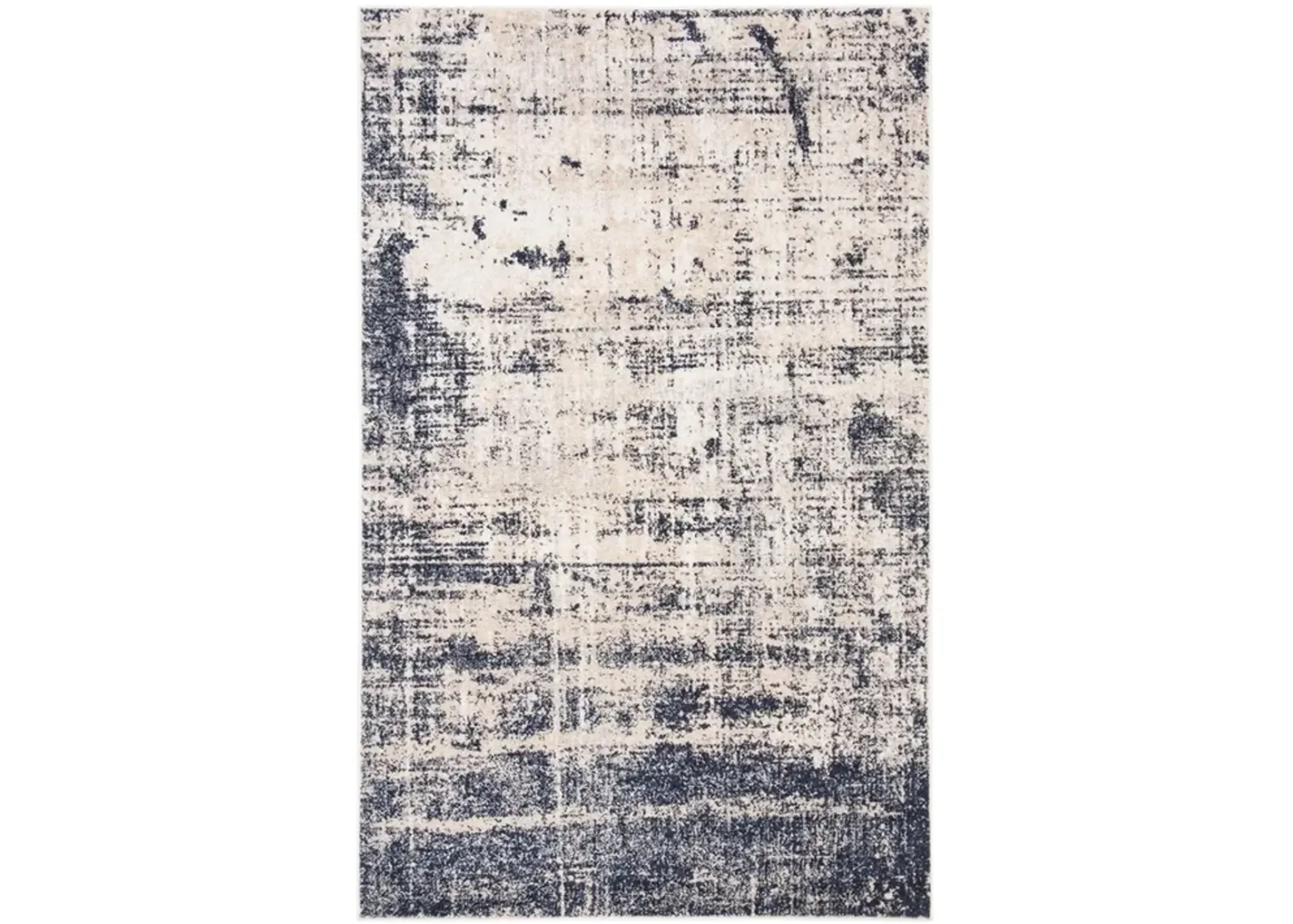 ADIRONDACK Contemporary Gold / Navy 6' X 6' Square Powerloomed Rug