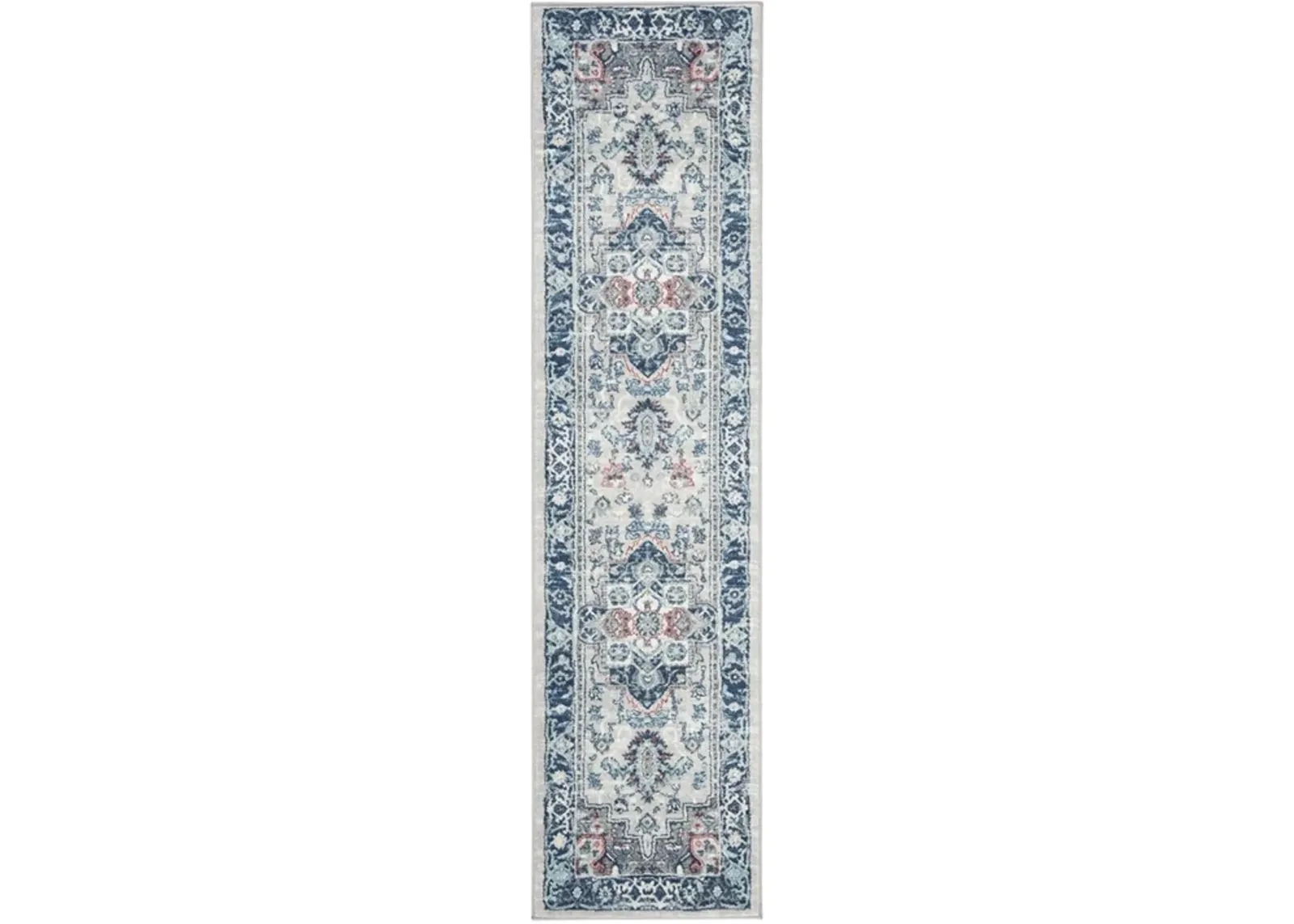 Brentwood 811 Light Grey / Blue 2' X 4' Accent Powerloomed Rug