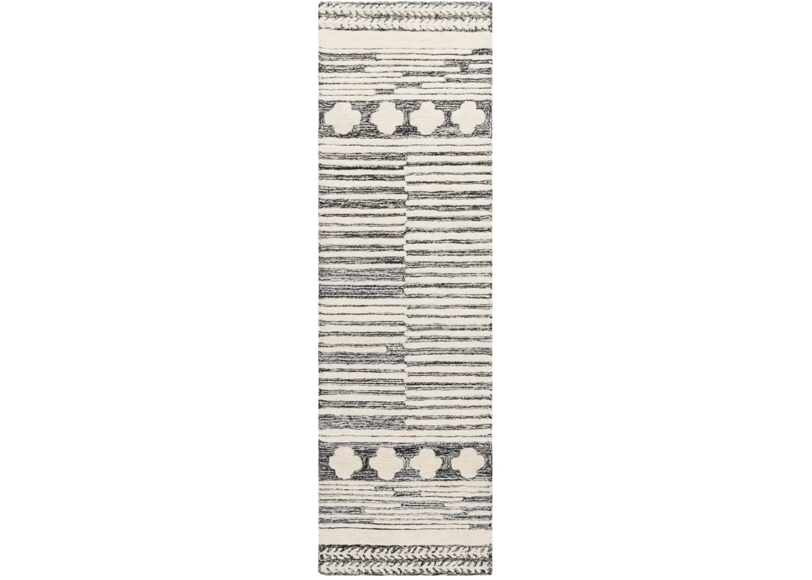 ABSTRACT 559 BLACK  2'-3' x 8' Runner Rug