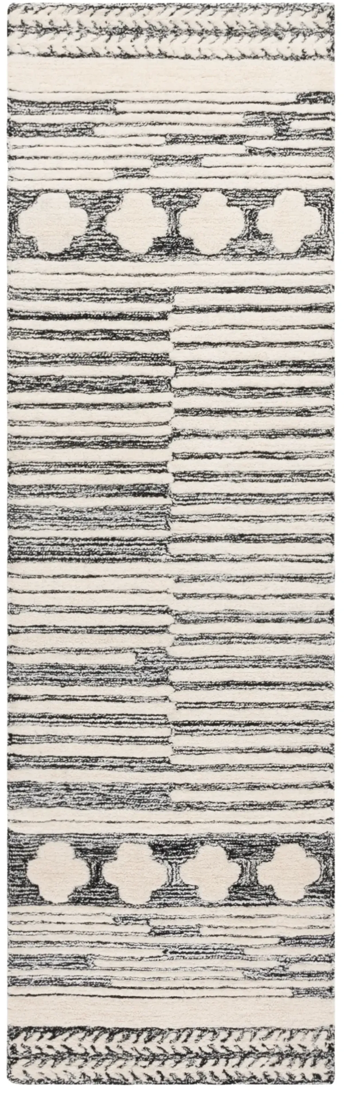 ABSTRACT 559 BLACK  2'-3' x 8' Runner Rug