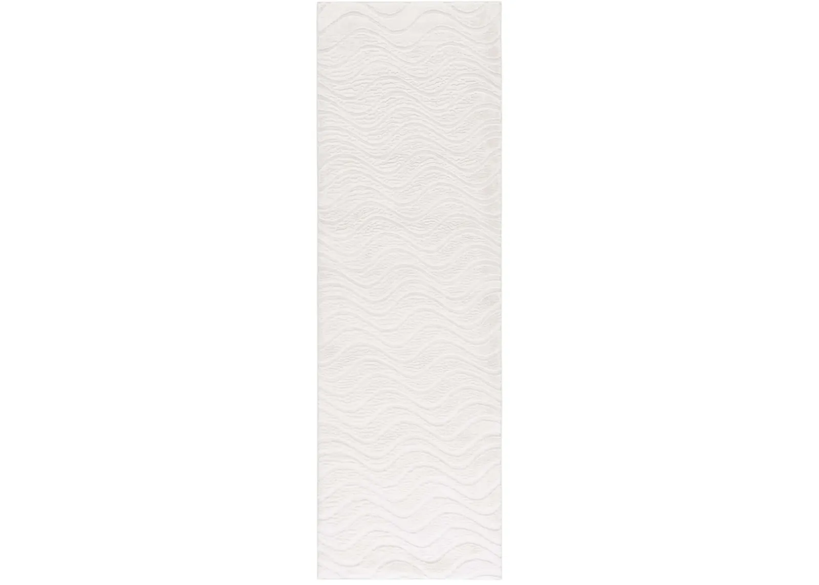 FAUX RABBIT FUR 882 IVORY 2'-6' x 8' Runner Rug