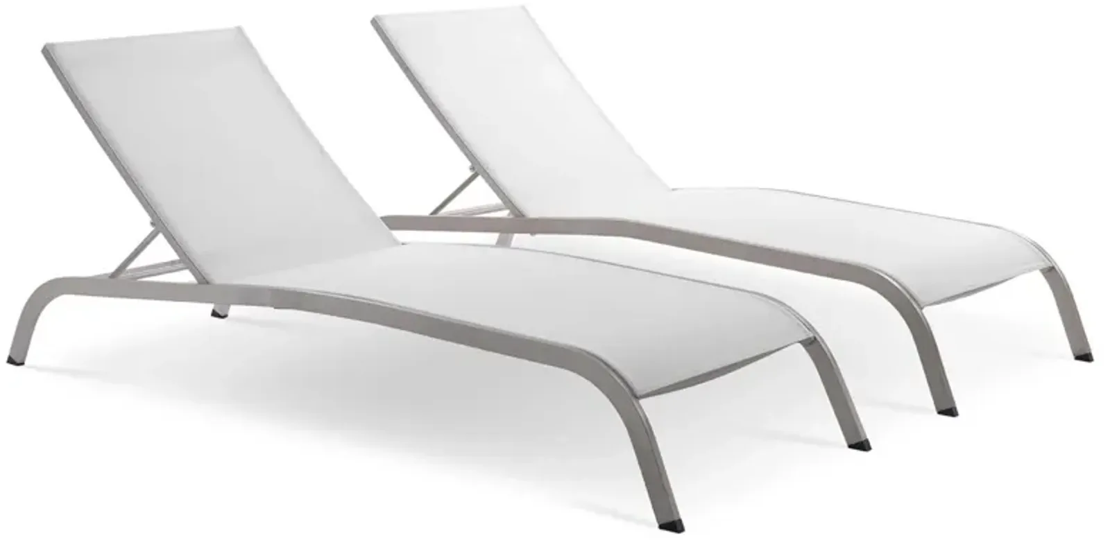 Savannah Outdoor Patio Mesh Chaise Lounge Set of 2