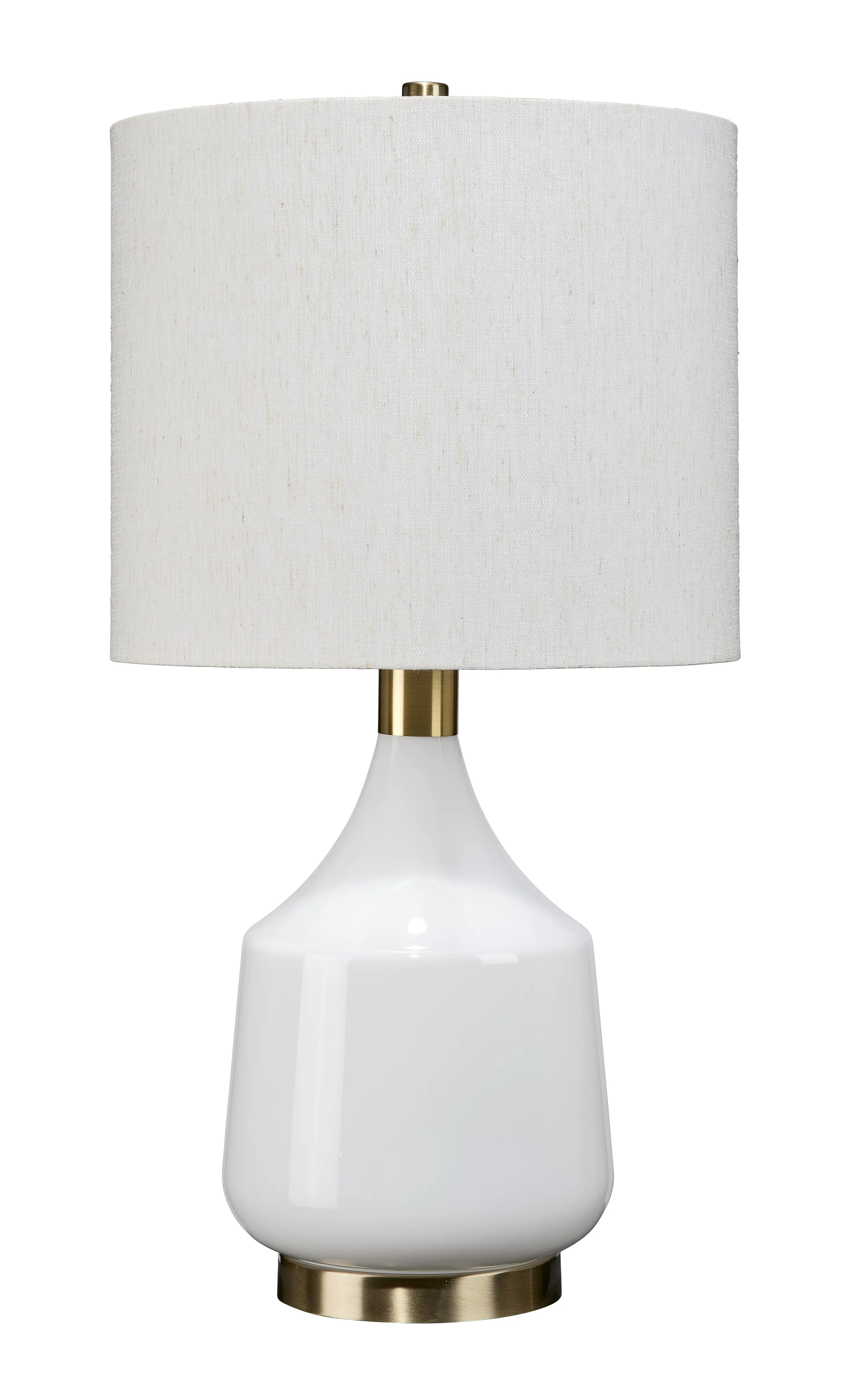 Amelia Glass Table Lamp, White