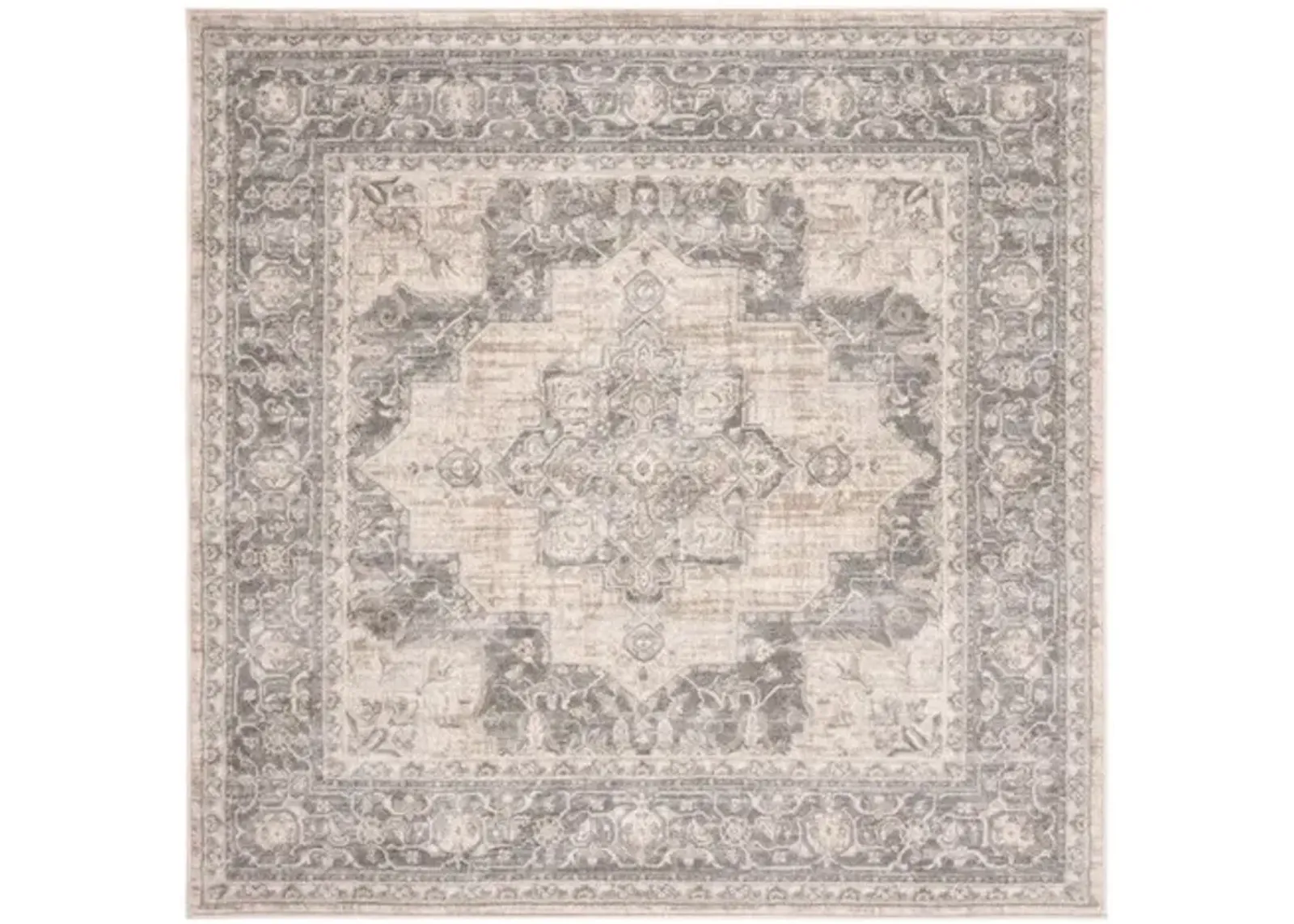 Brentwood 865 Cream / Grey 12' X 12' Square Square Powerloomed Rug