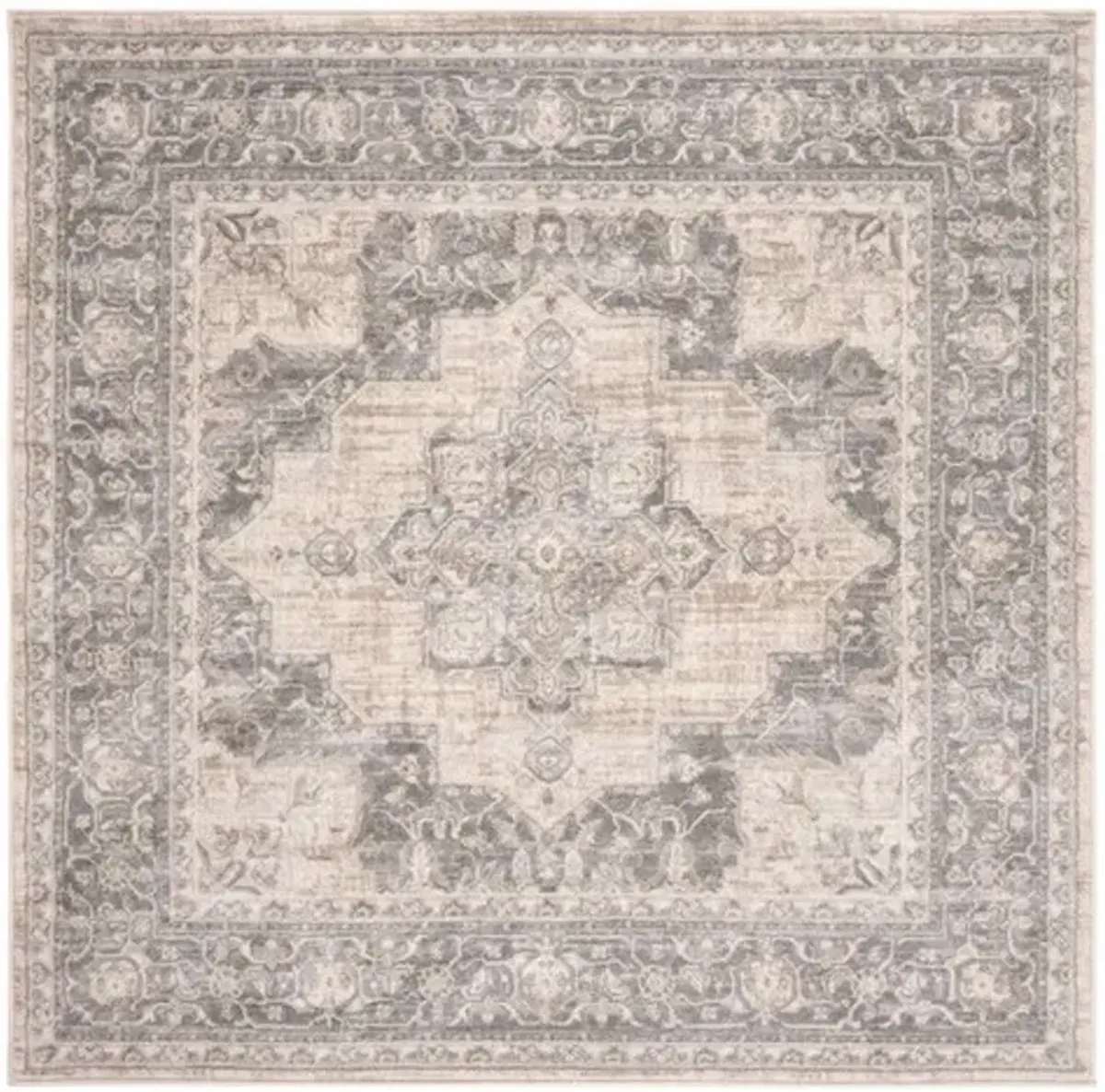 Brentwood 865 Cream / Grey 12' X 12' Square Square Powerloomed Rug