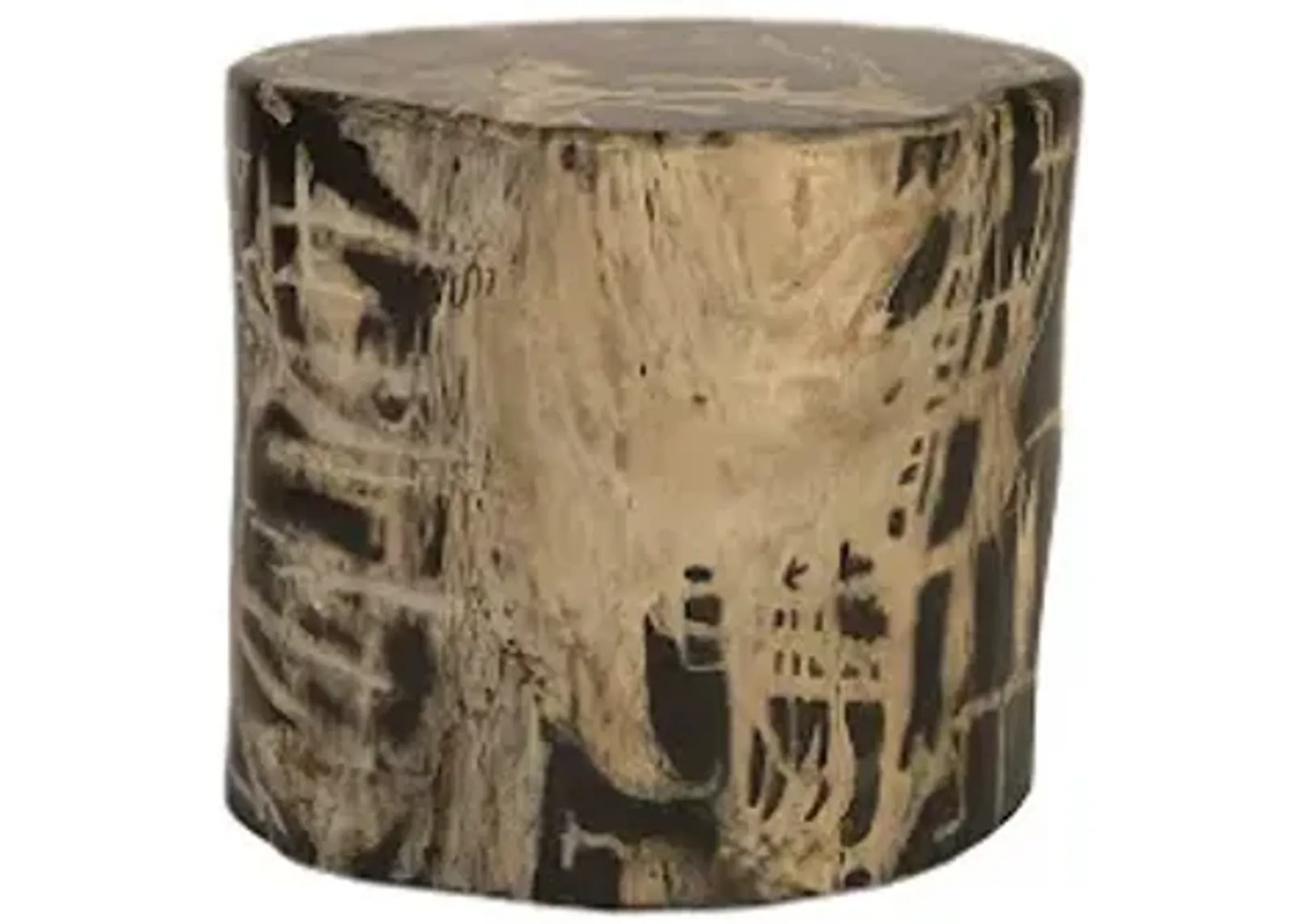 cast petrified wood stool, resin