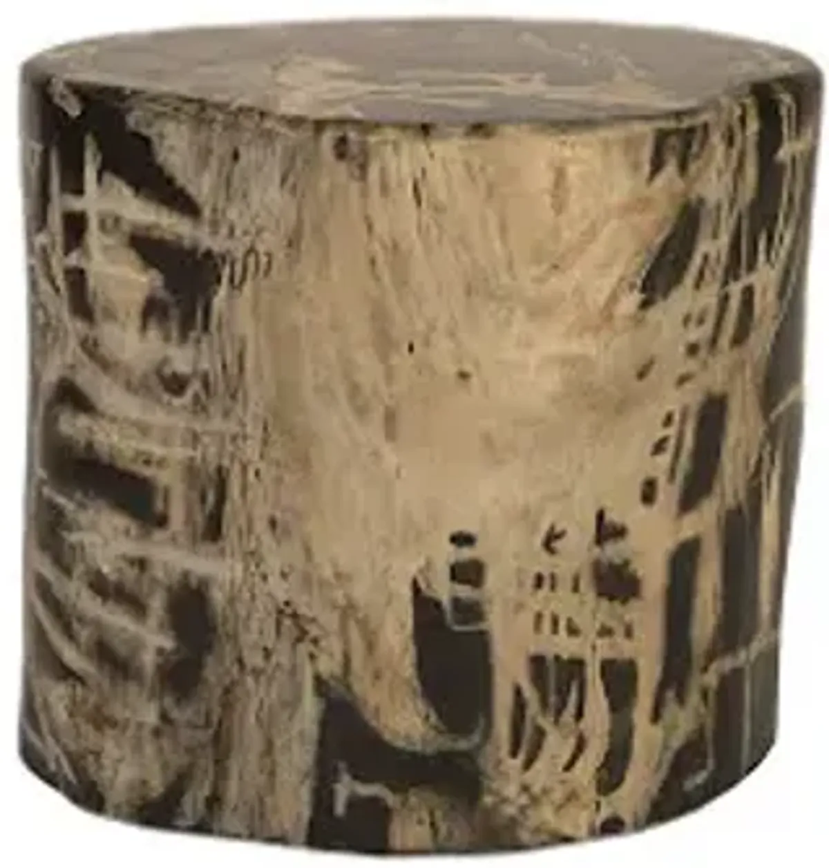 cast petrified wood stool, resin