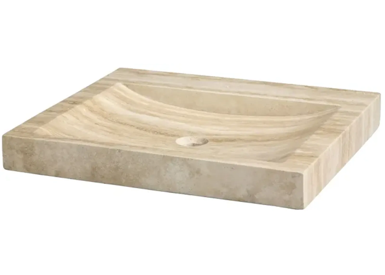 Stone Vanity Top - 24-inch Beige Travertine - No Faucet Holes