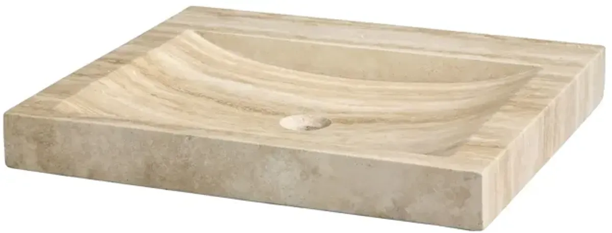 Stone Vanity Top - 24-inch Beige Travertine - No Faucet Holes