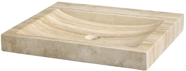 Stone Vanity Top - 24-inch Beige Travertine - No Faucet Holes