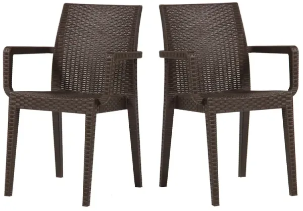 Siena Set of 4 Stackable Armchair-Brown