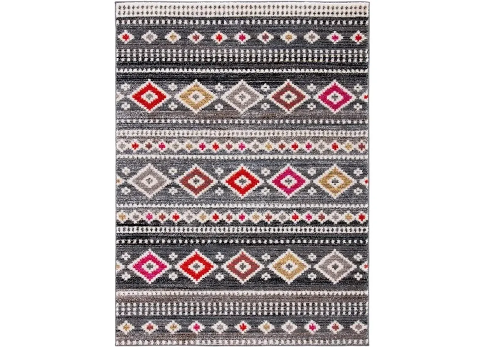 ADIRONDACK Contemporary Grey / Ivory 2'-6" X 8' Powerloomed Rug