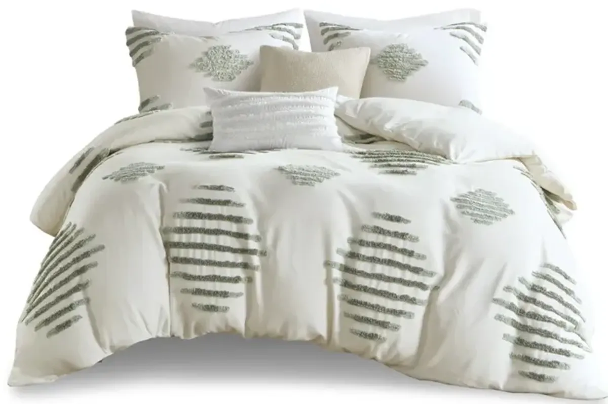 3 Piece Cotton Blend Chenille Duvet Cover Set