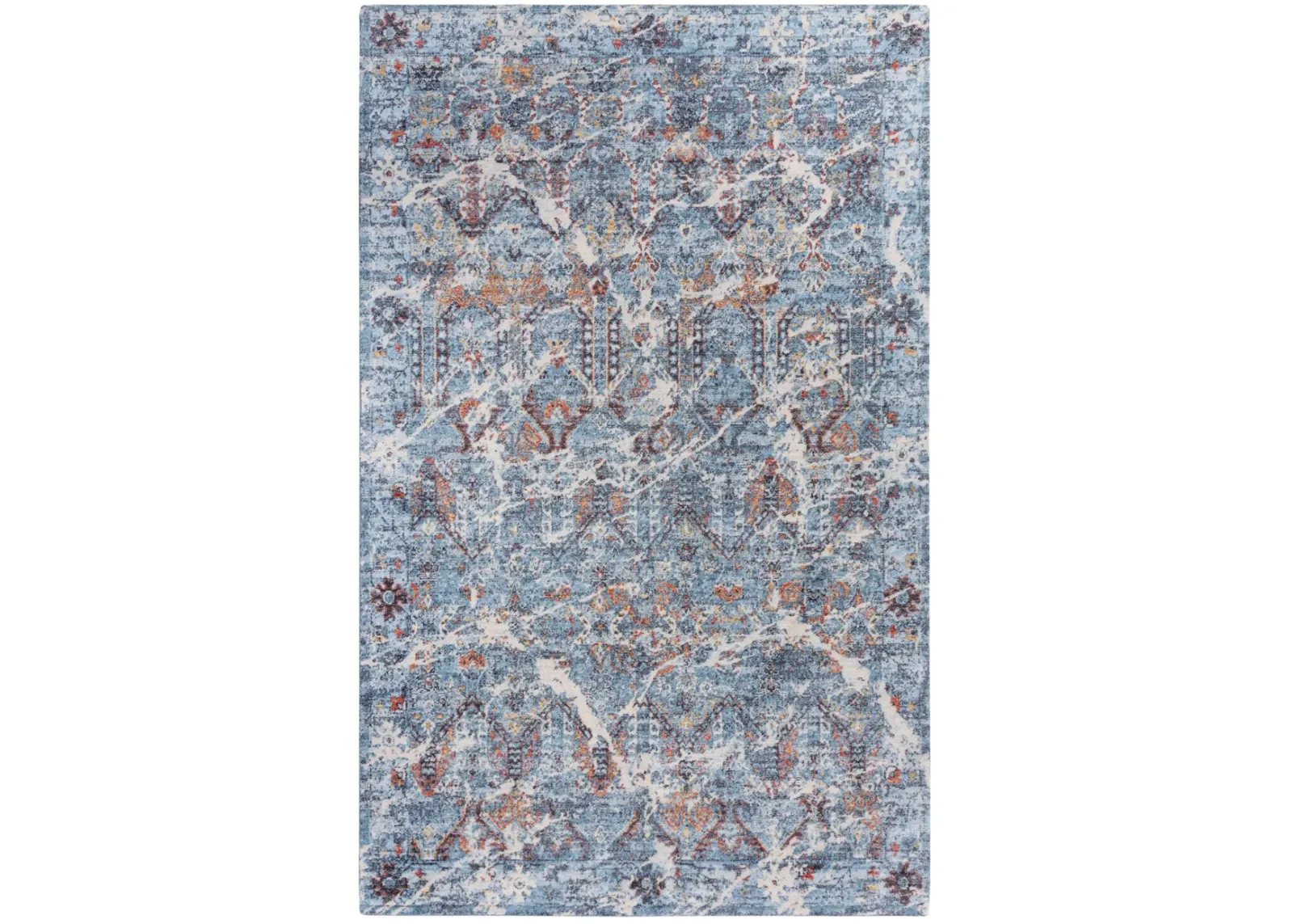 Ovation Blue/Beige distressed/classical N Z wool 10' x 13' Rectangle Rug