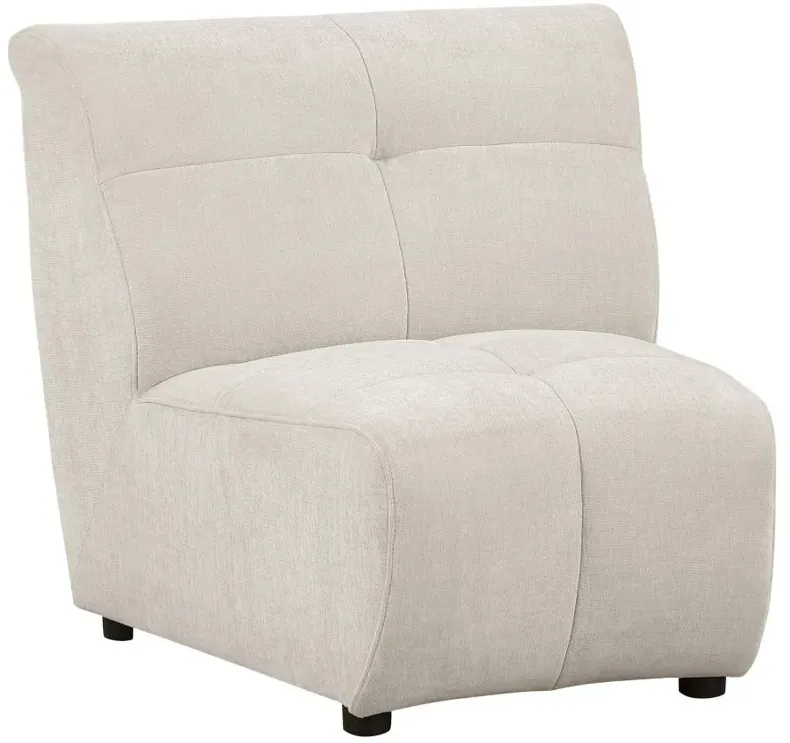 Charlotte Upholstered Curved Armless Chair Ivory