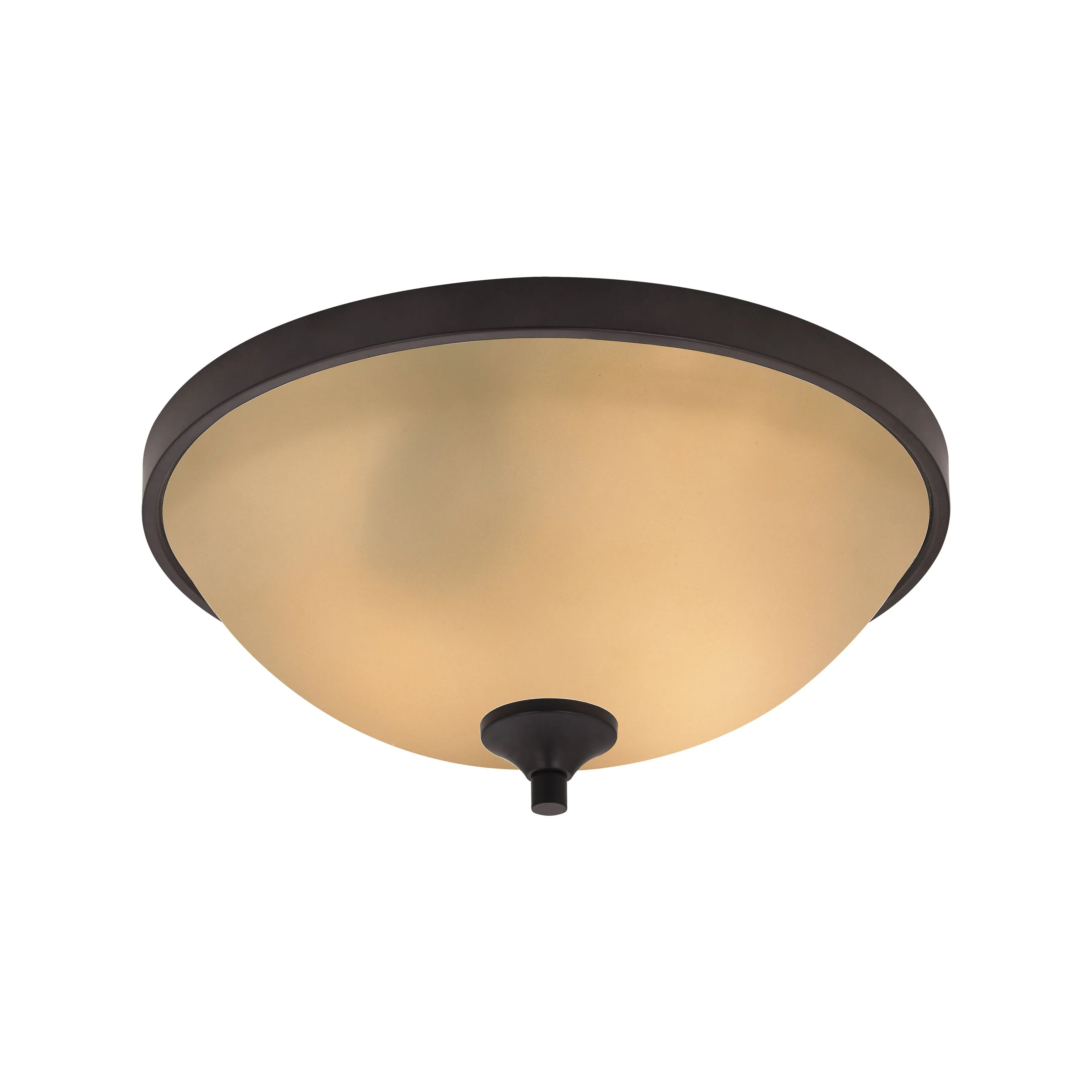 Arlington 3-Light Flush Mount in Oil Rubbed Bronze with Amber Glass