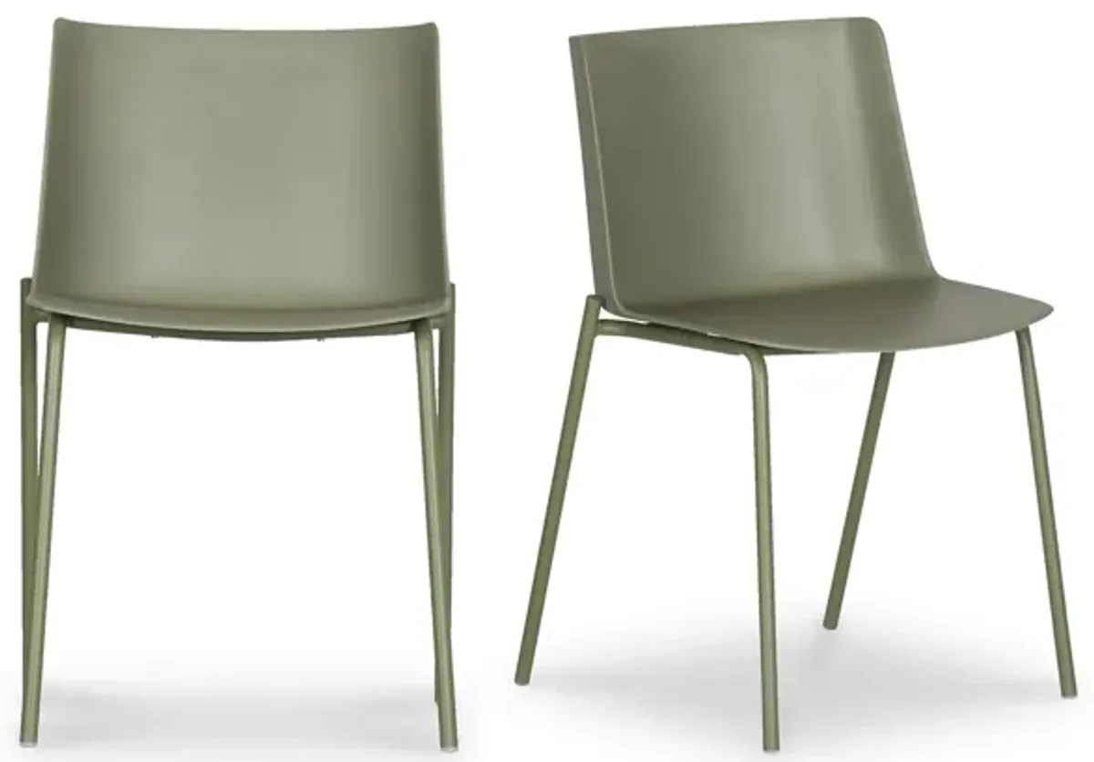 SILLA OUTDOOR DINING CHAIR SAGE GREEN-SET OF TWO