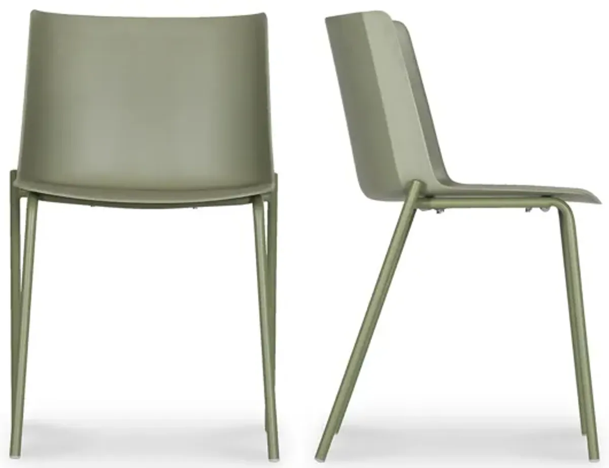 SILLA OUTDOOR DINING CHAIR SAGE GREEN-SET OF TWO