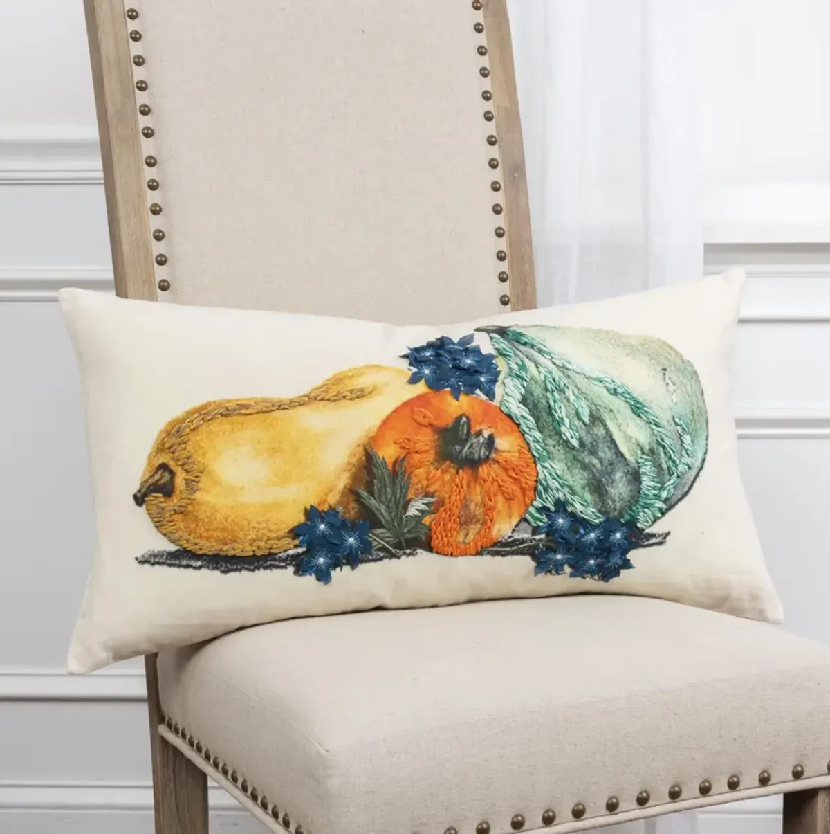 Gourd Still Life Gold Pillow