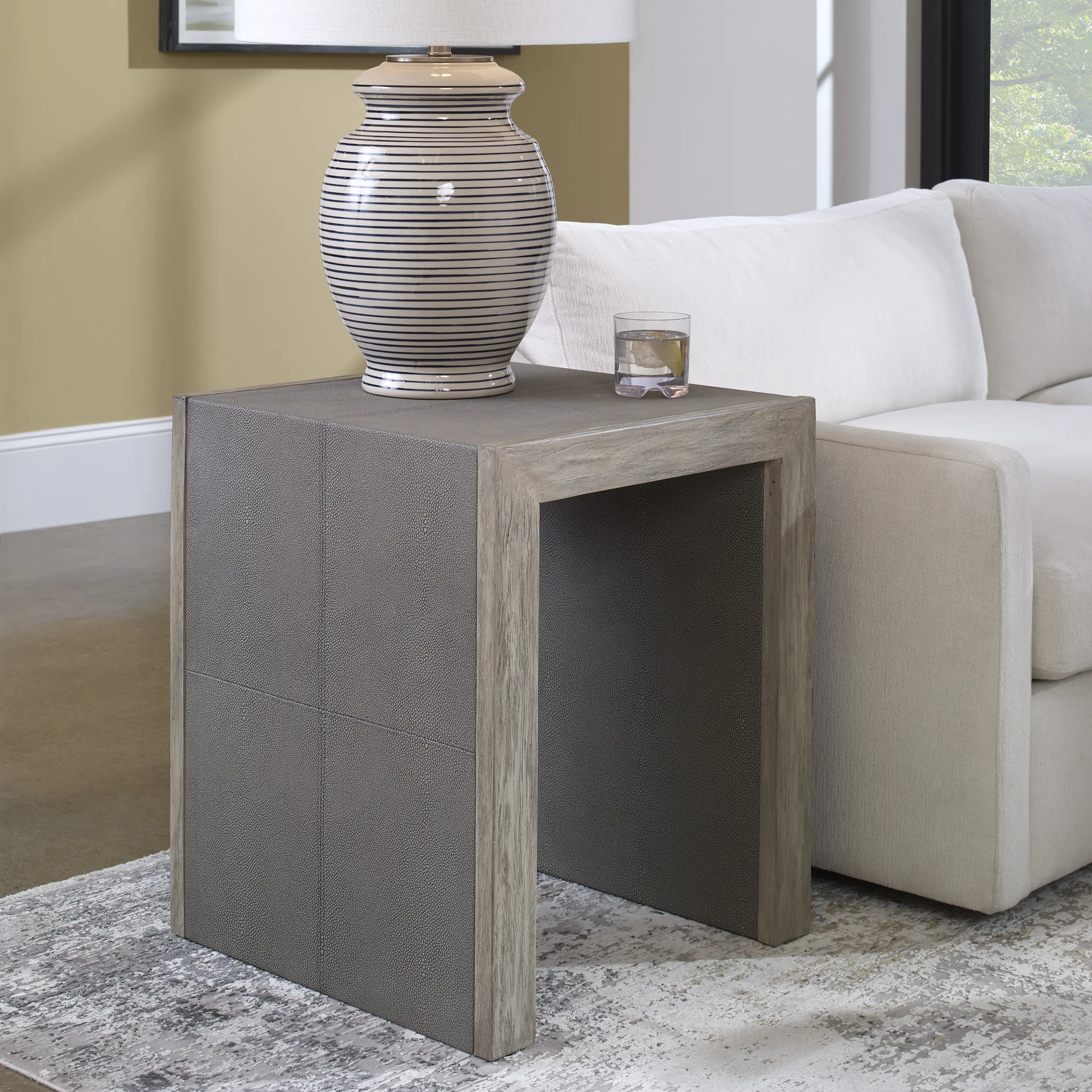 Aerina Modern Gray End Table