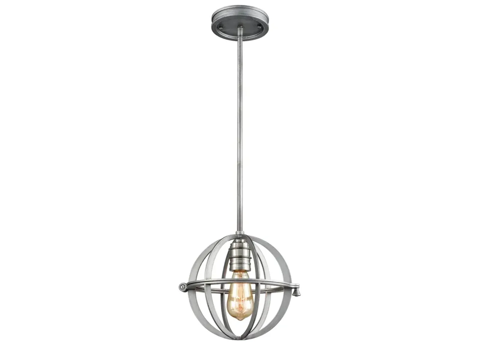 Aubridge 10" Wide 1-Light Mini Pendant - Weathered Zinc