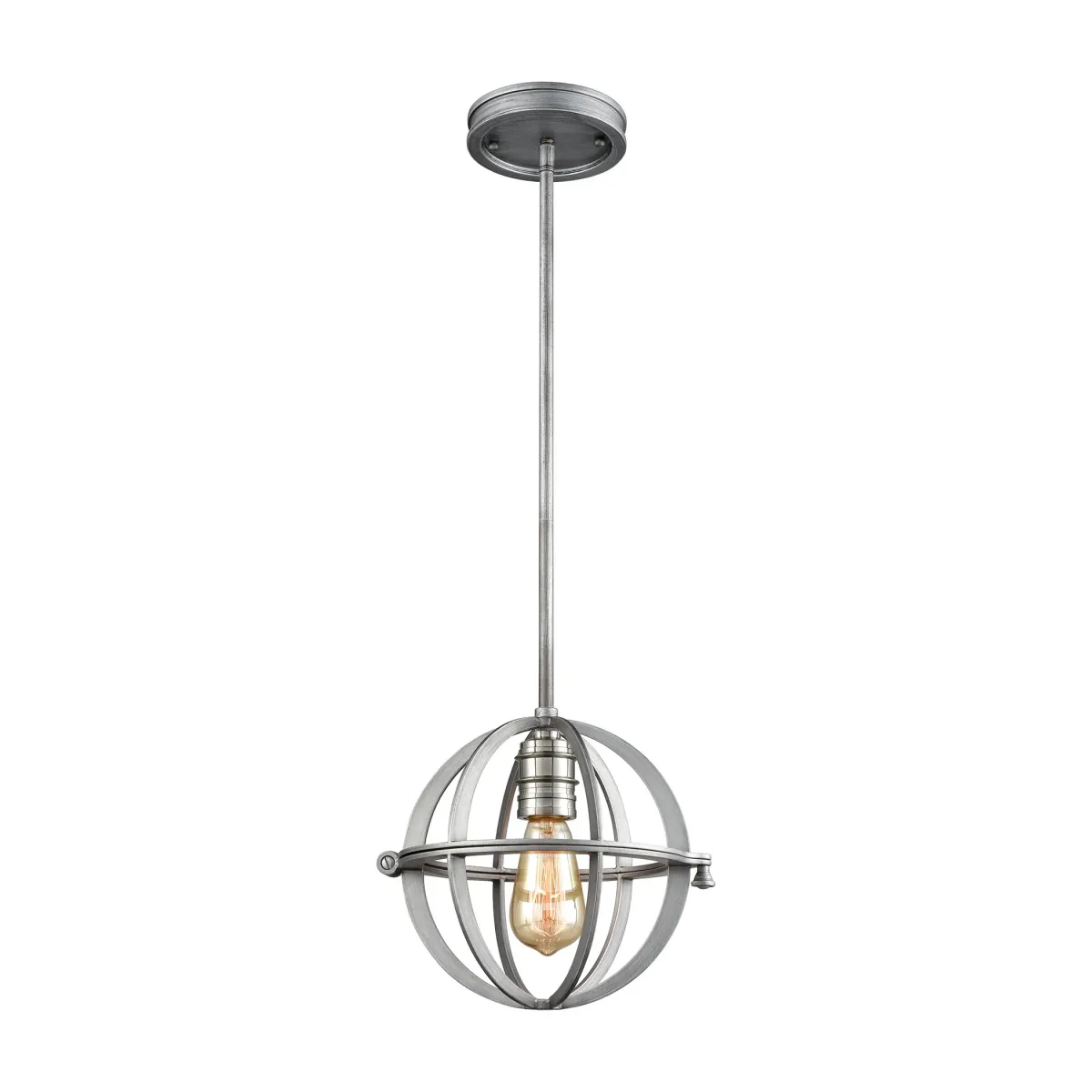 Aubridge 10" Wide 1-Light Mini Pendant - Weathered Zinc