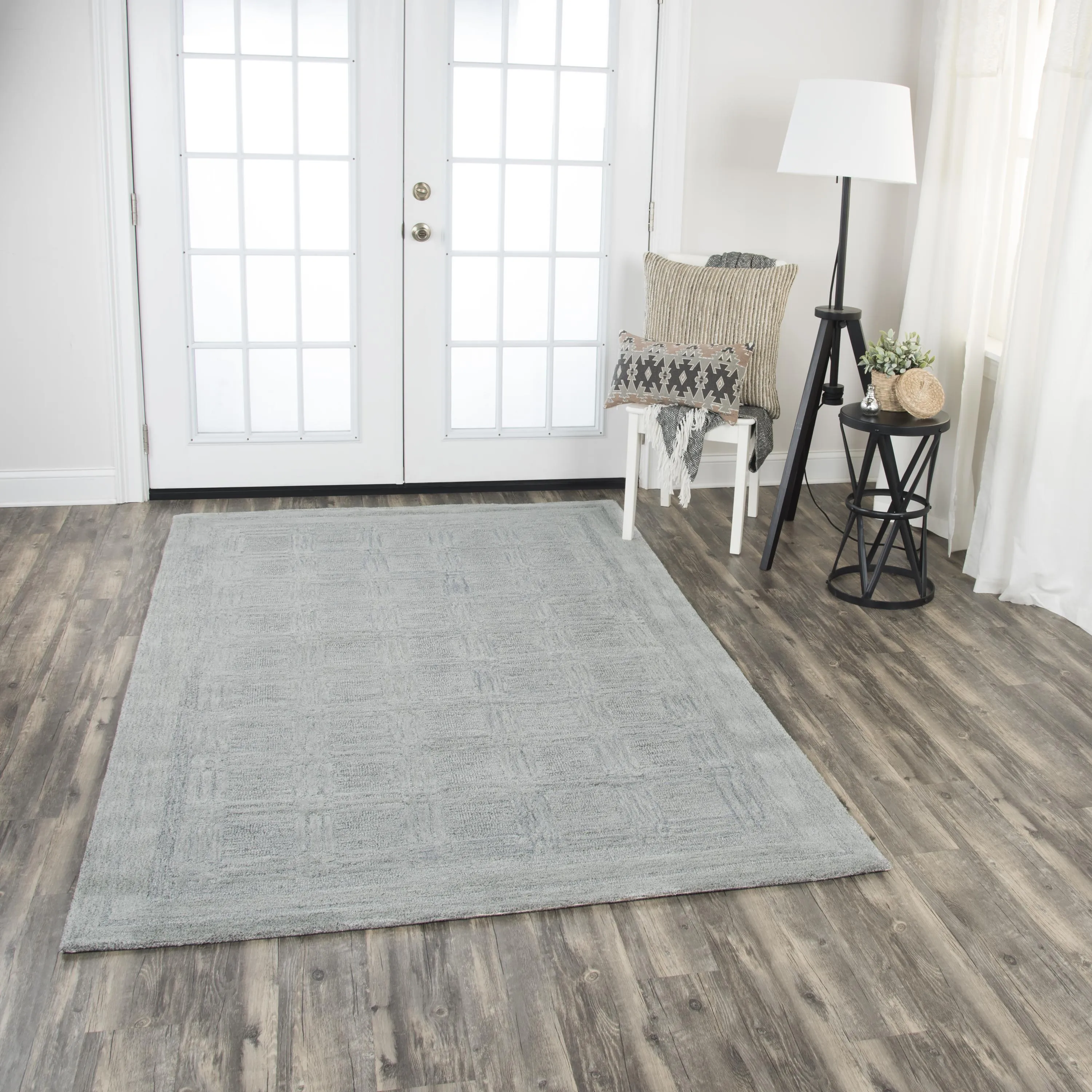 Fifth Avenue Gray Squares Wool 10' x 13' Rectangle Rug