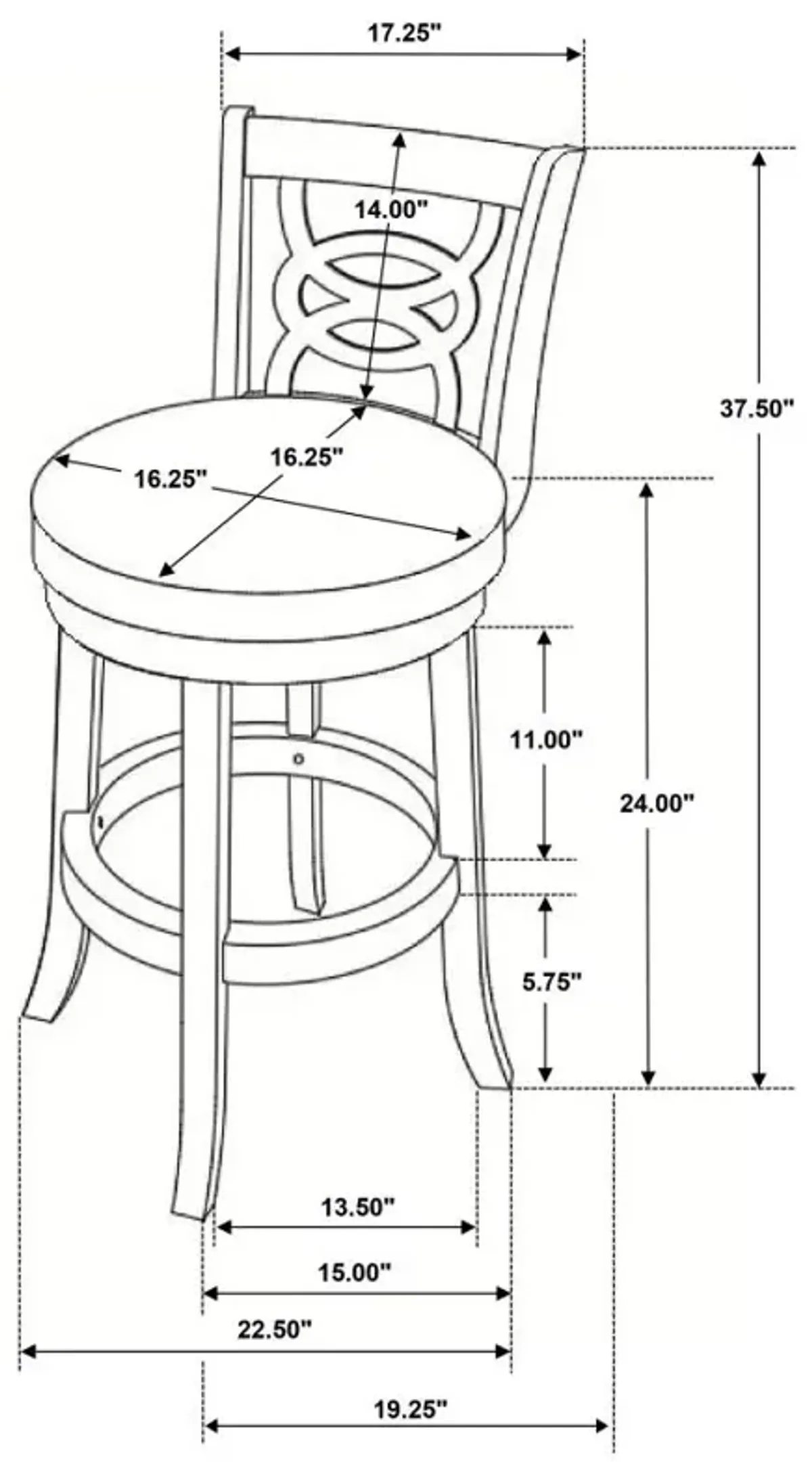 Calecita Swivel Counter Height Stools with Upholstered Seat Cappuccino (Set of 2)