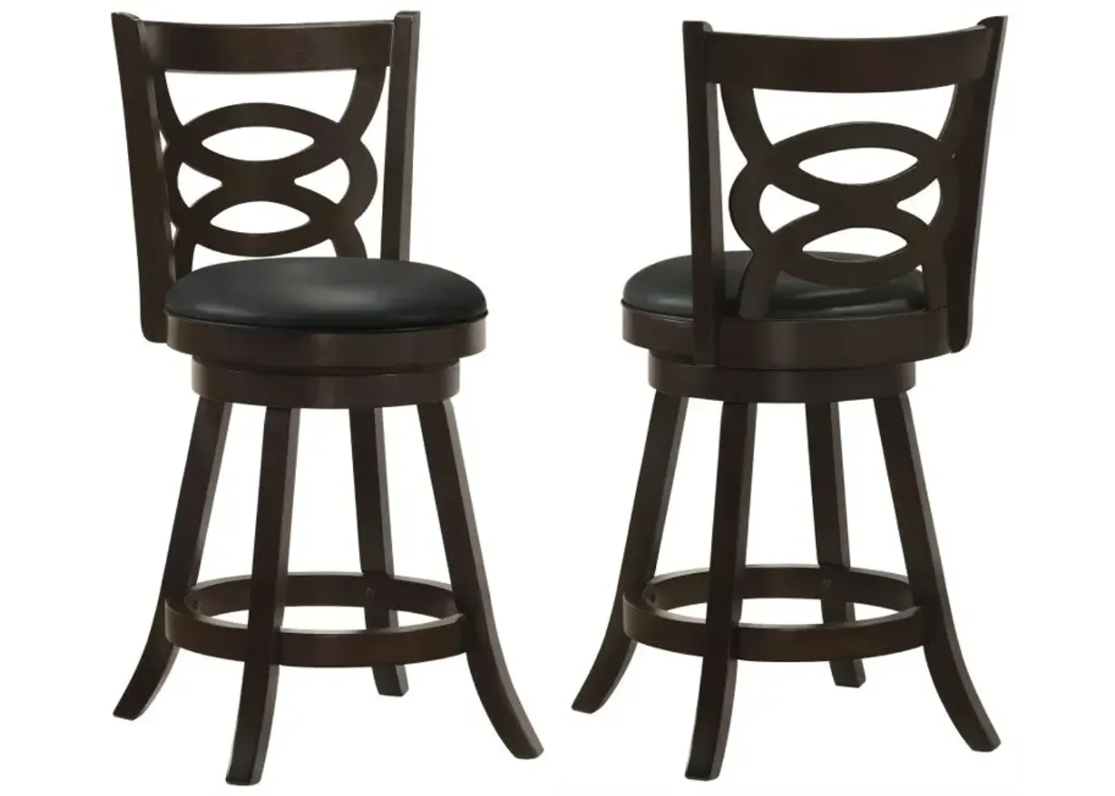 Calecita Swivel Counter Height Stools with Upholstered Seat Cappuccino (Set of 2)