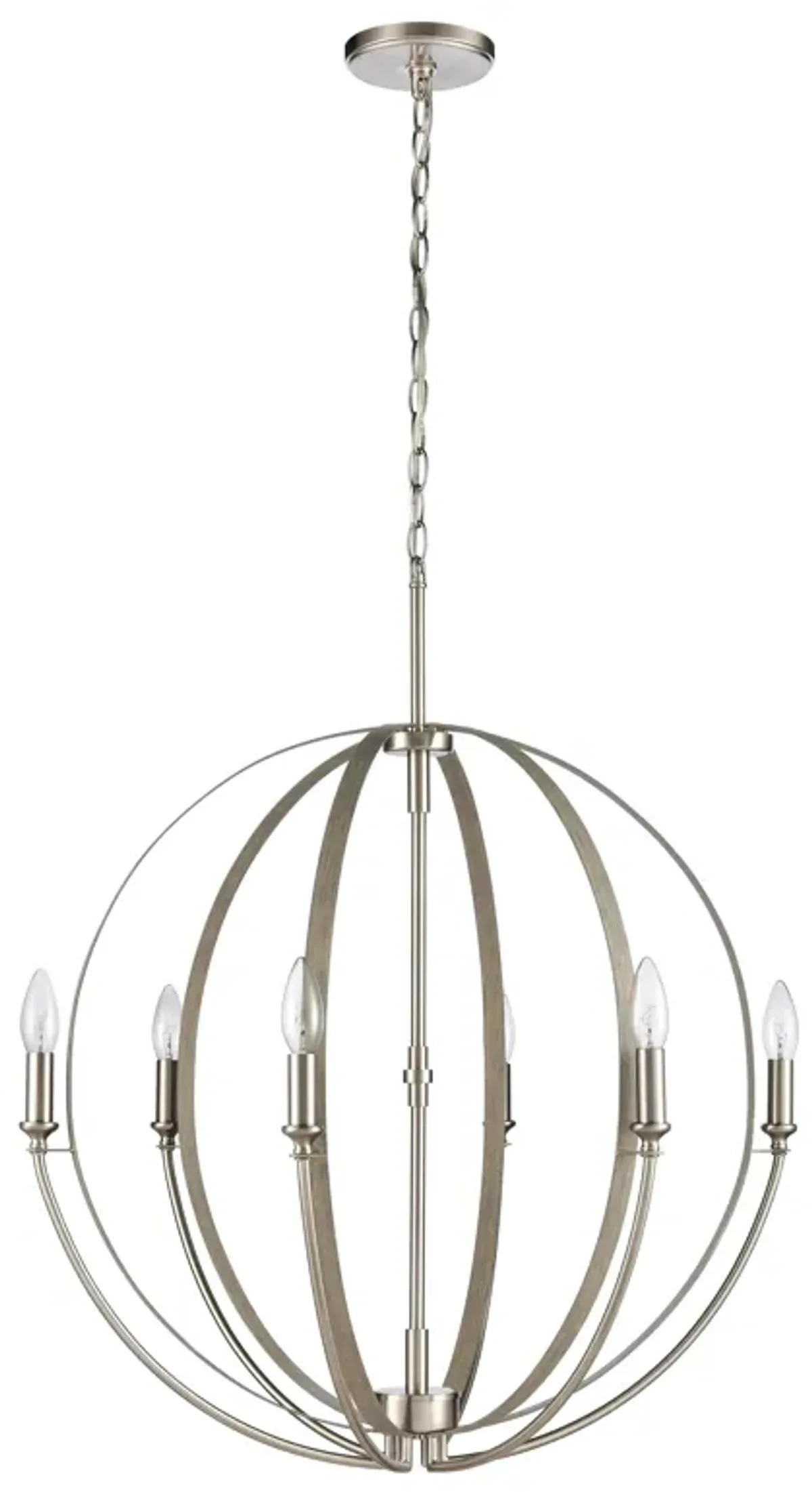 Rotunde 26" Wide 6-Light Chandelier - Beechwood