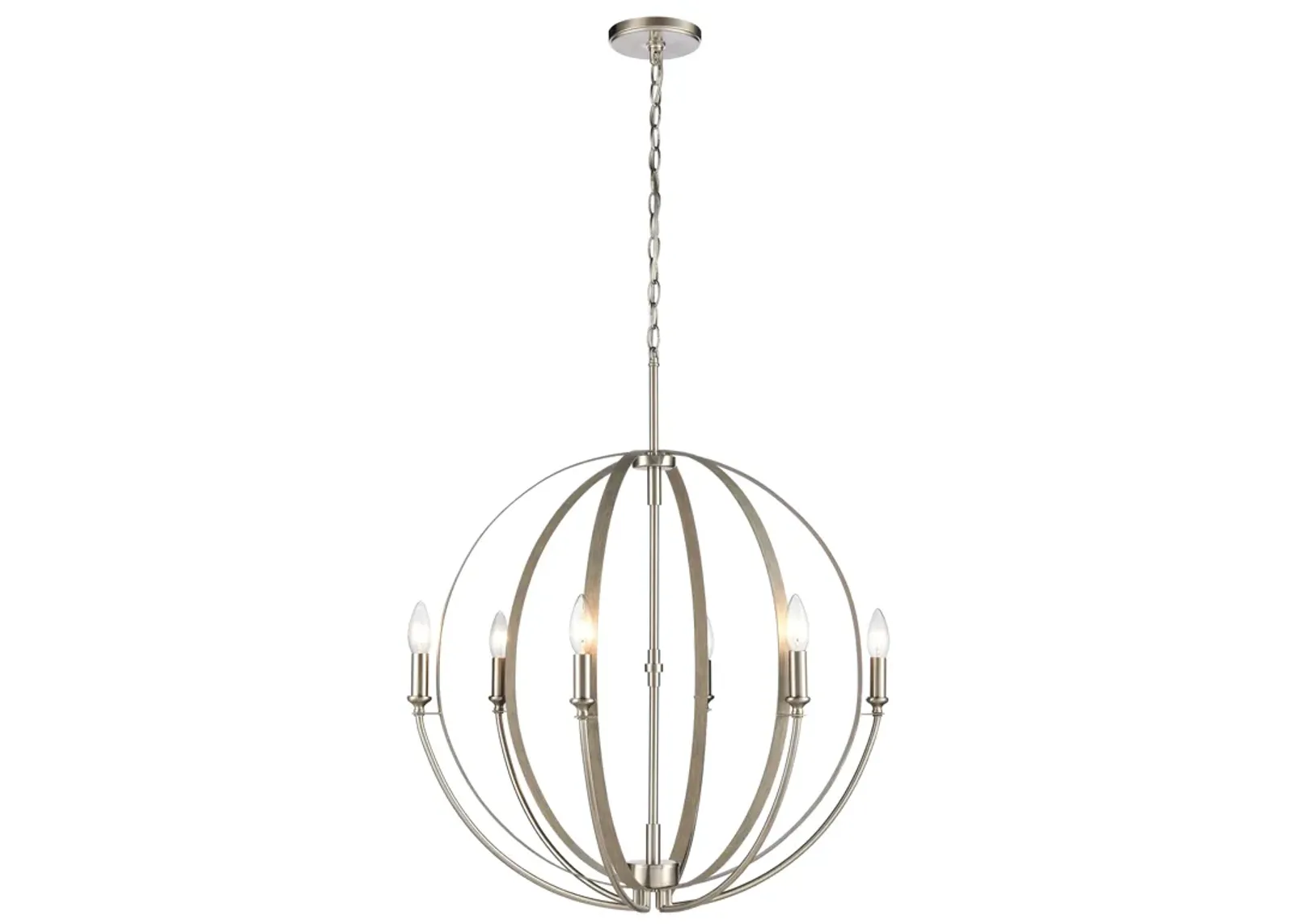 Rotunde 26" Wide 6-Light Chandelier - Beechwood