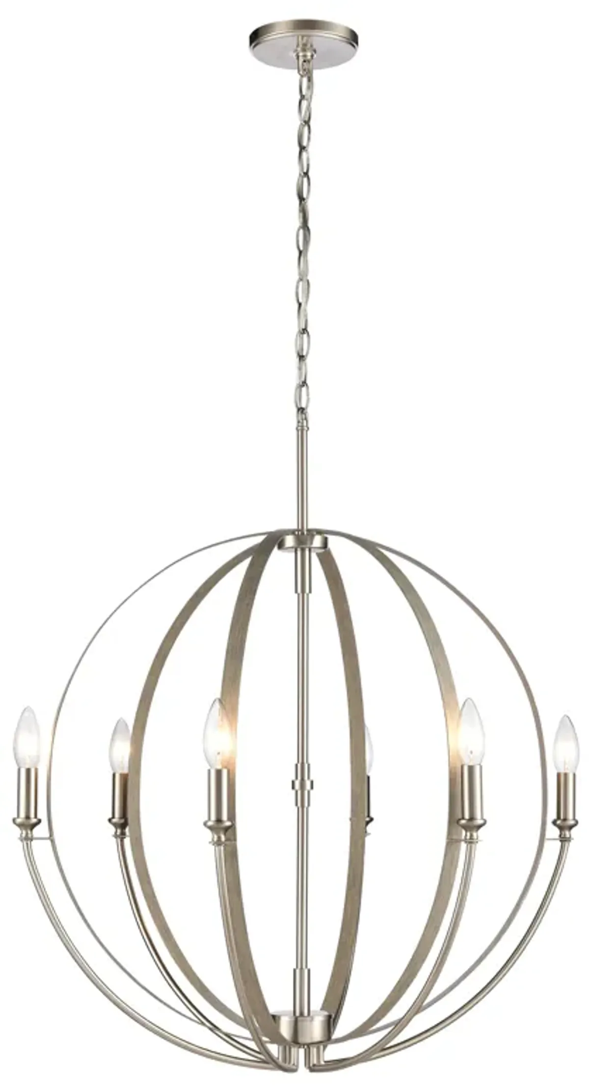 Rotunde 26" Wide 6-Light Chandelier - Beechwood