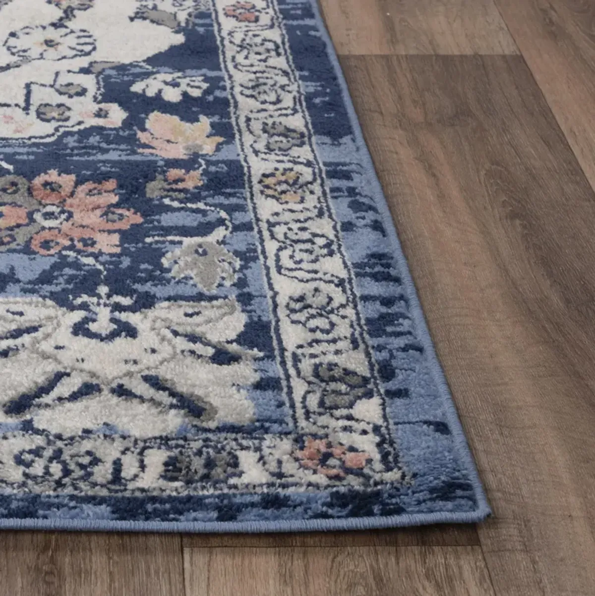 Marquise Blue  Polypropylene  2'6"x7'3" Runner Rug