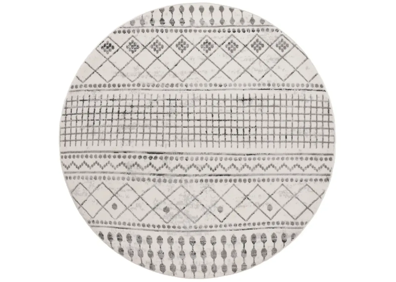 TEMPLE 100 IVORY  6'-7' x 6'-7' Round Round Rug