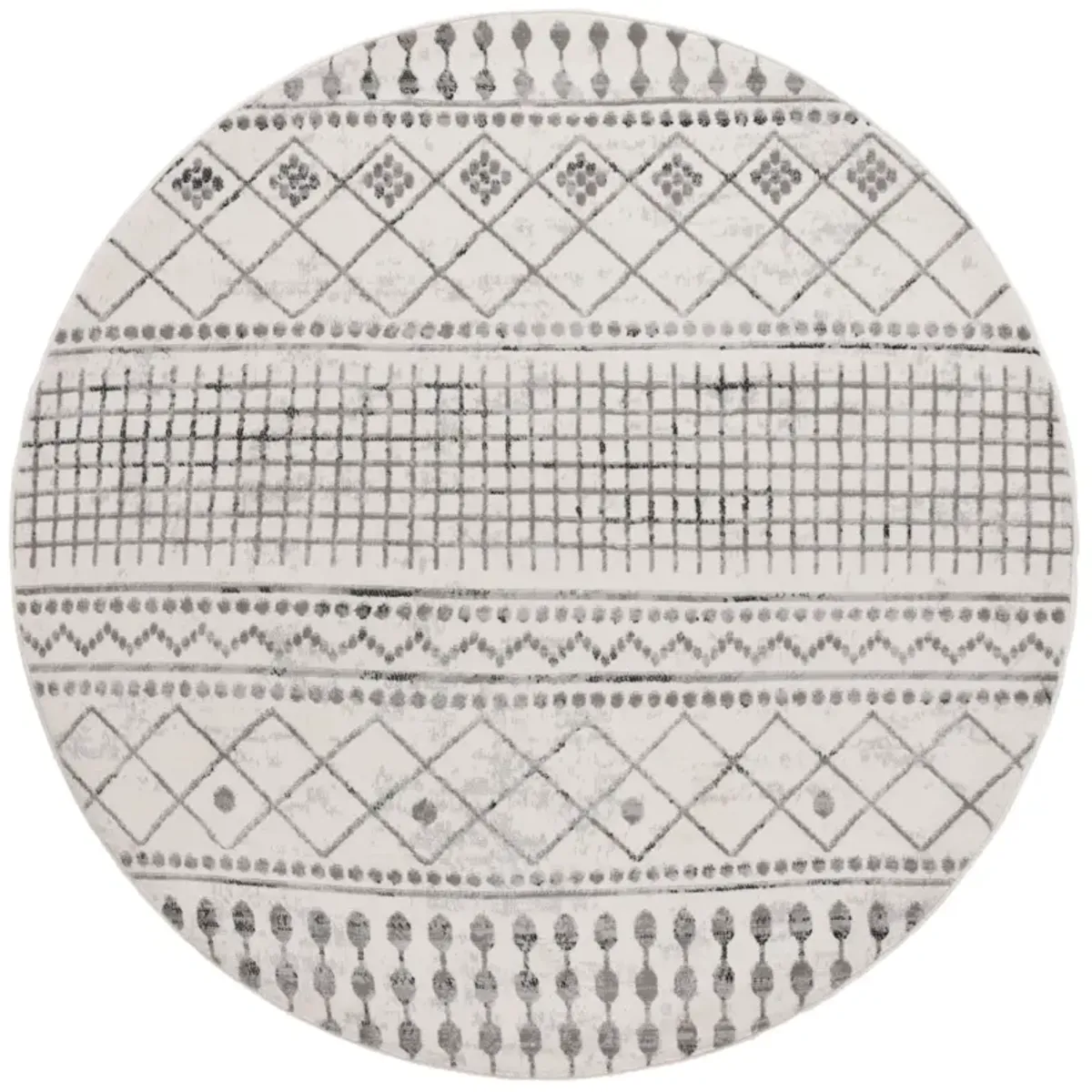 TEMPLE 100 IVORY  6'-7' x 6'-7' Round Round Rug