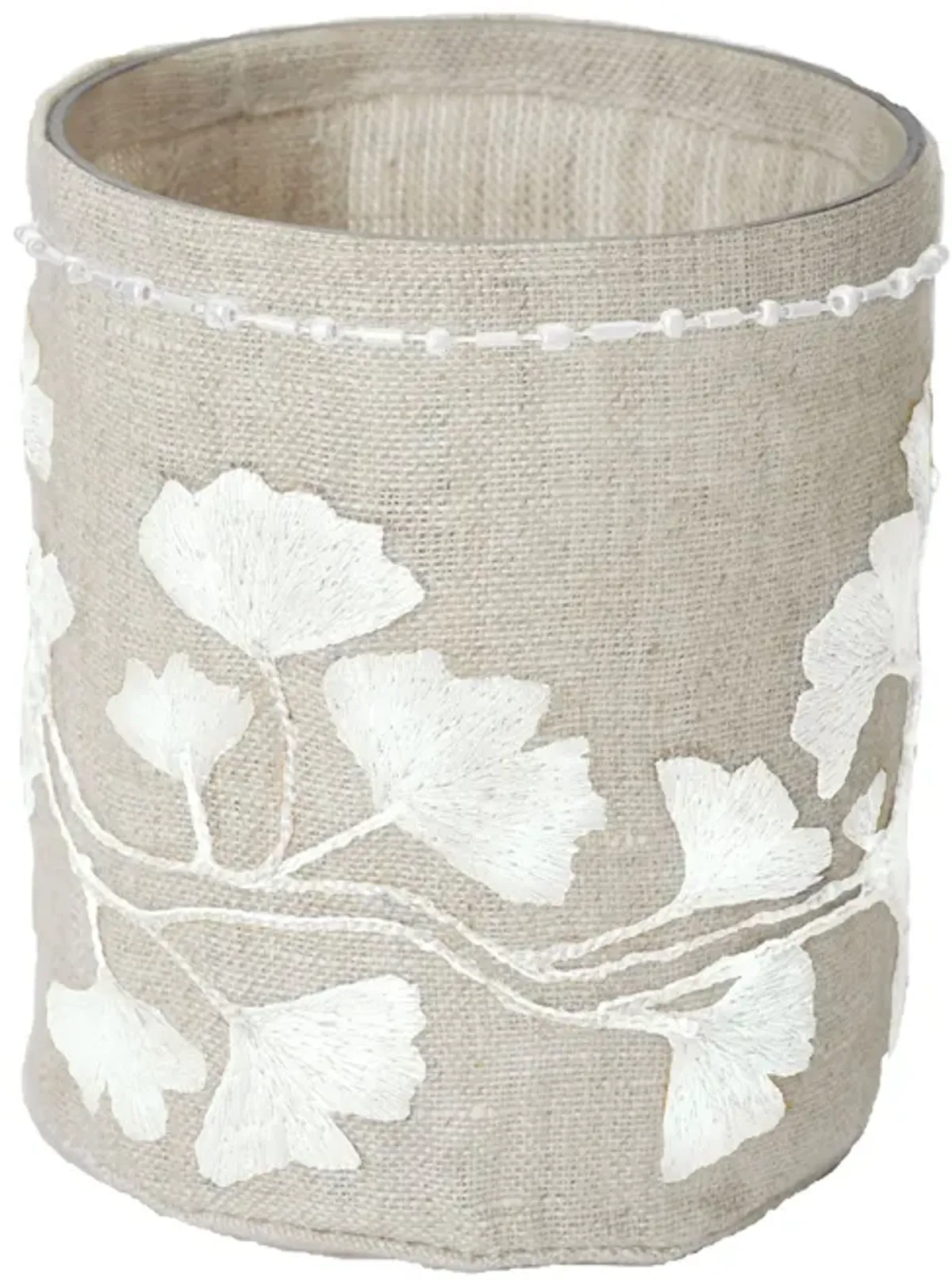 Linen Silver Stitched Ginkgo-sm