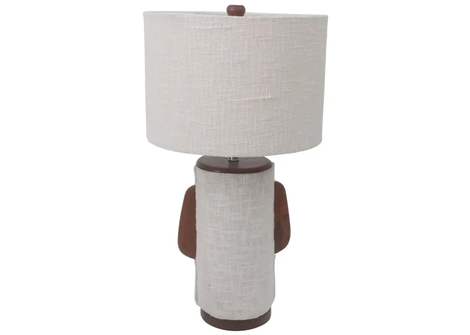 24" Ecomix Fabric Lamp With Wood, Ivory