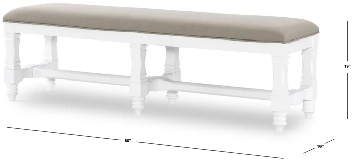 Essex White Regular Height Bench White Finish