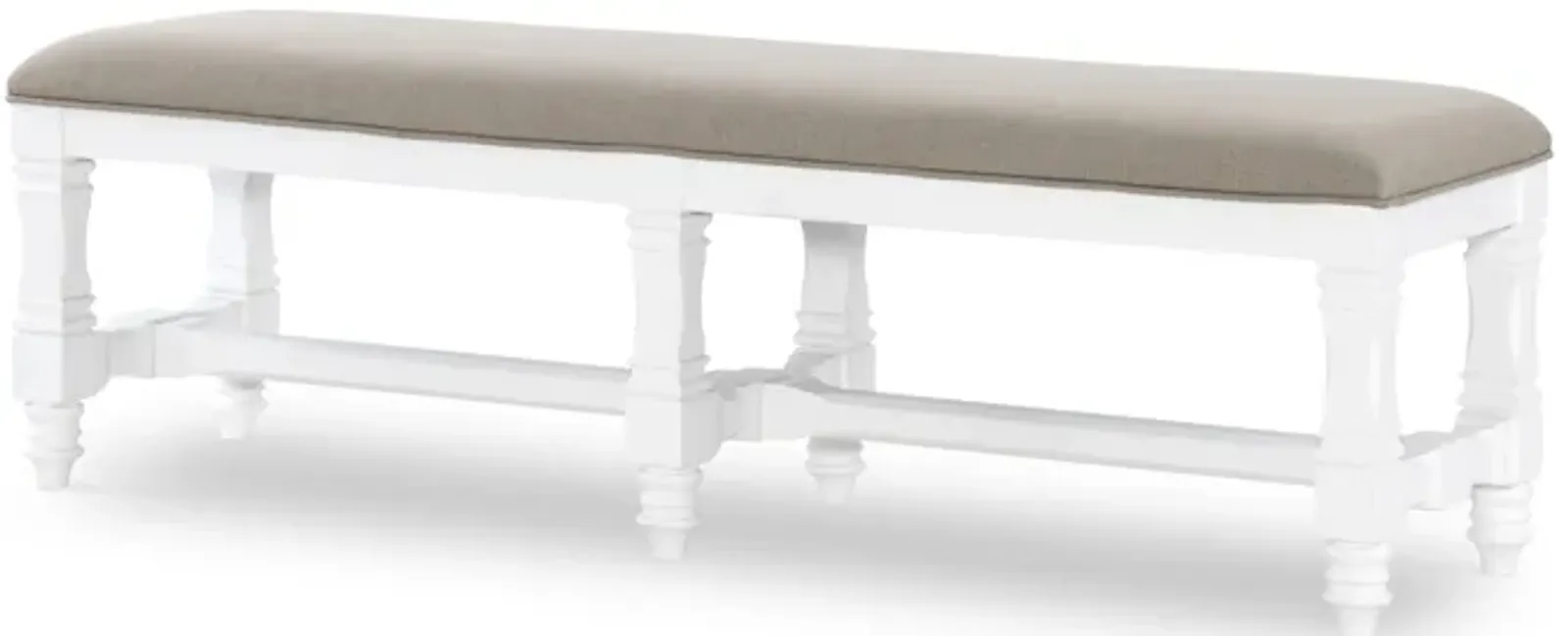 Essex White Regular Height Bench White Finish