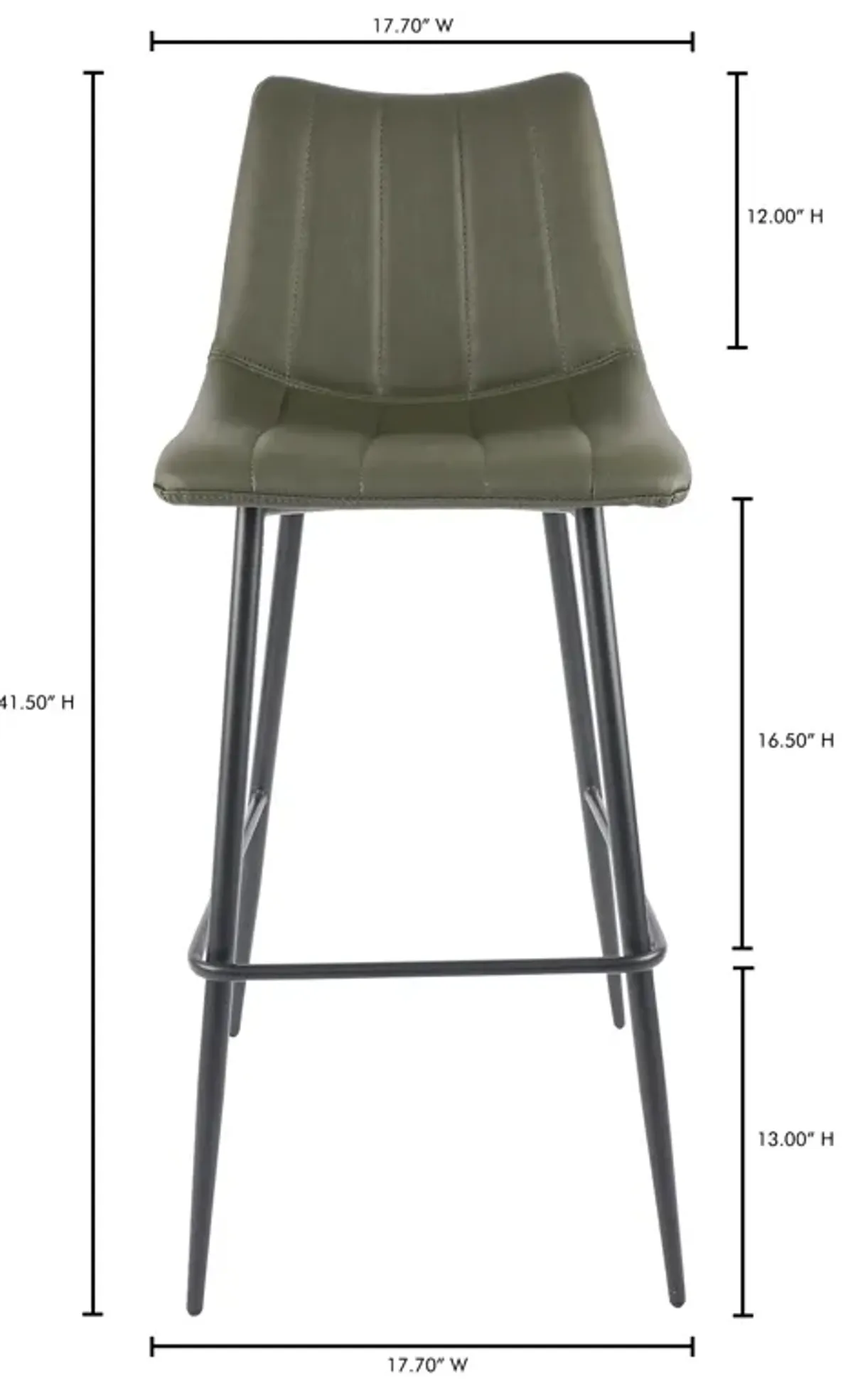 ALIBI BARSTOOL DARK GREEN-SET OF TWO