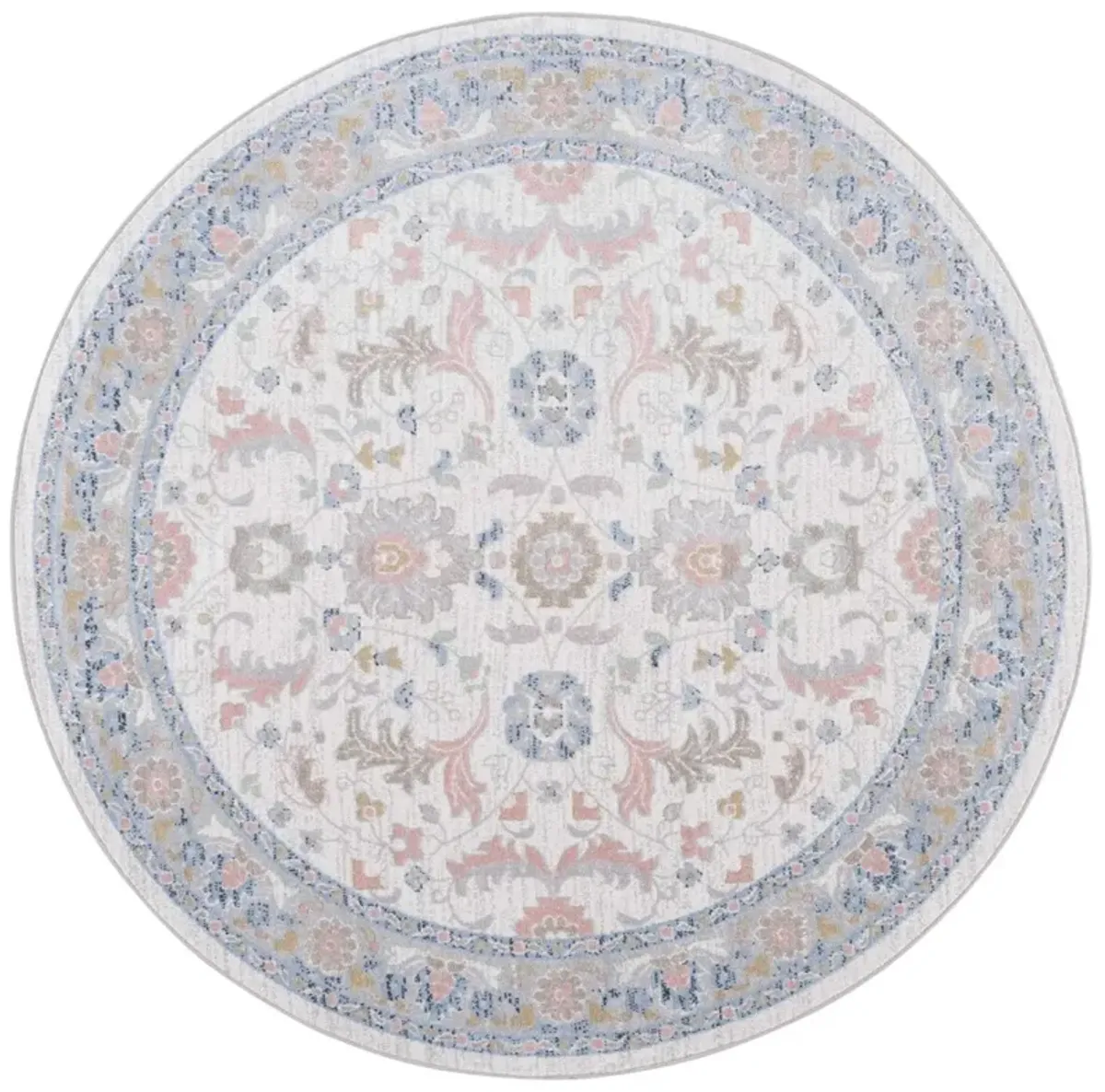 BAYSIDE 120 Blue 6'-7' X 6'-7' Round Round Rug