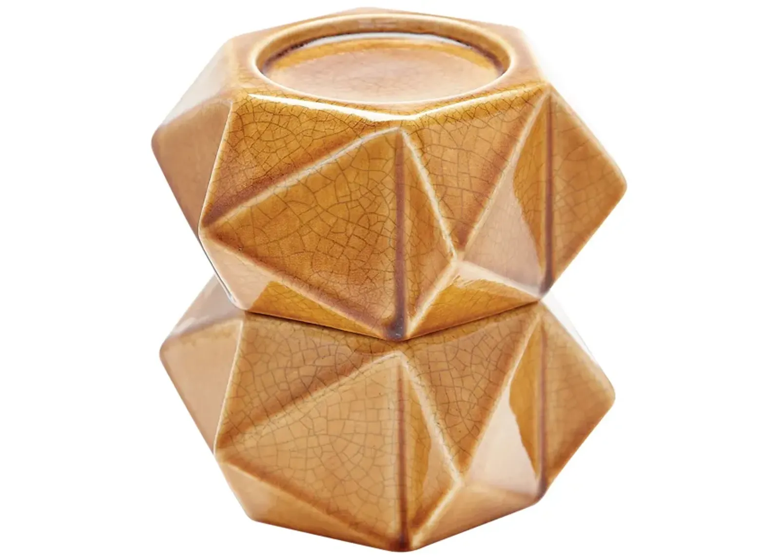 Ceramic Star Candle Holders in Honey (Set of 2) - Large