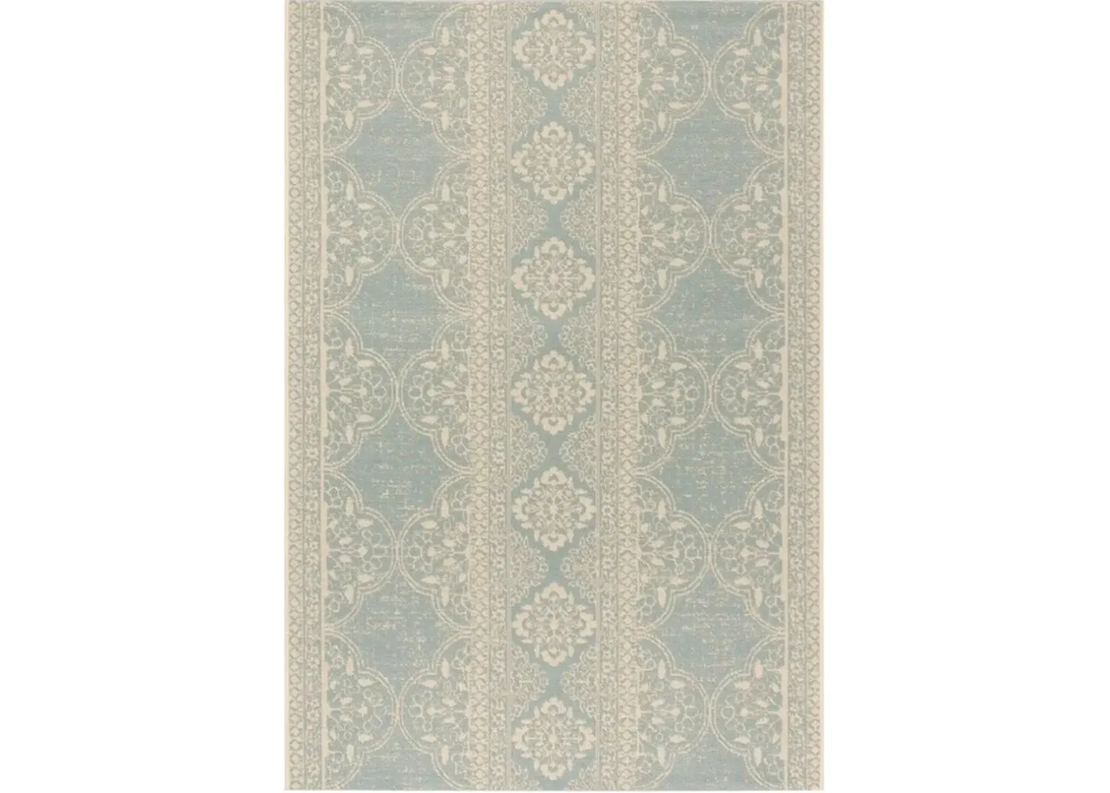 BEACH HOUSE Collection BHS174L-6SQ Cream / Aqua 6'-7" X 6'-7" Square