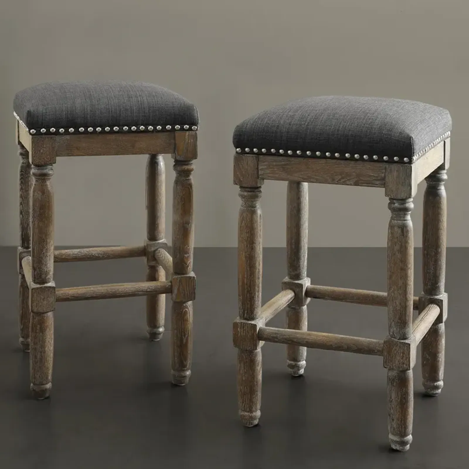 Madison Park Cirque Grey Counter Stool Set of 2