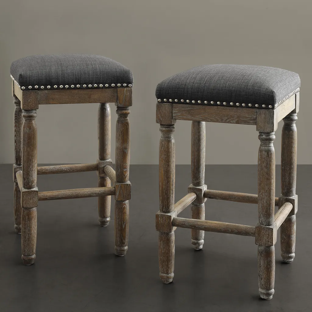 Madison Park Cirque Grey Counter Stool Set of 2