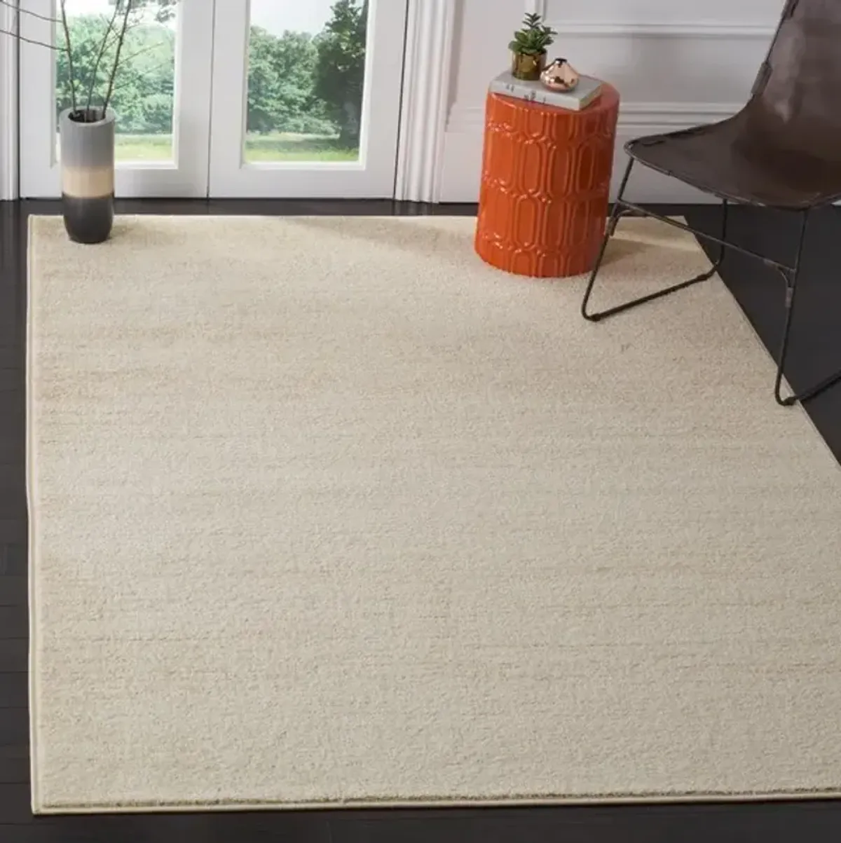 Adirondack Contemporary Champagne / Cream 2'-6" X 6' Powerloomed Rug